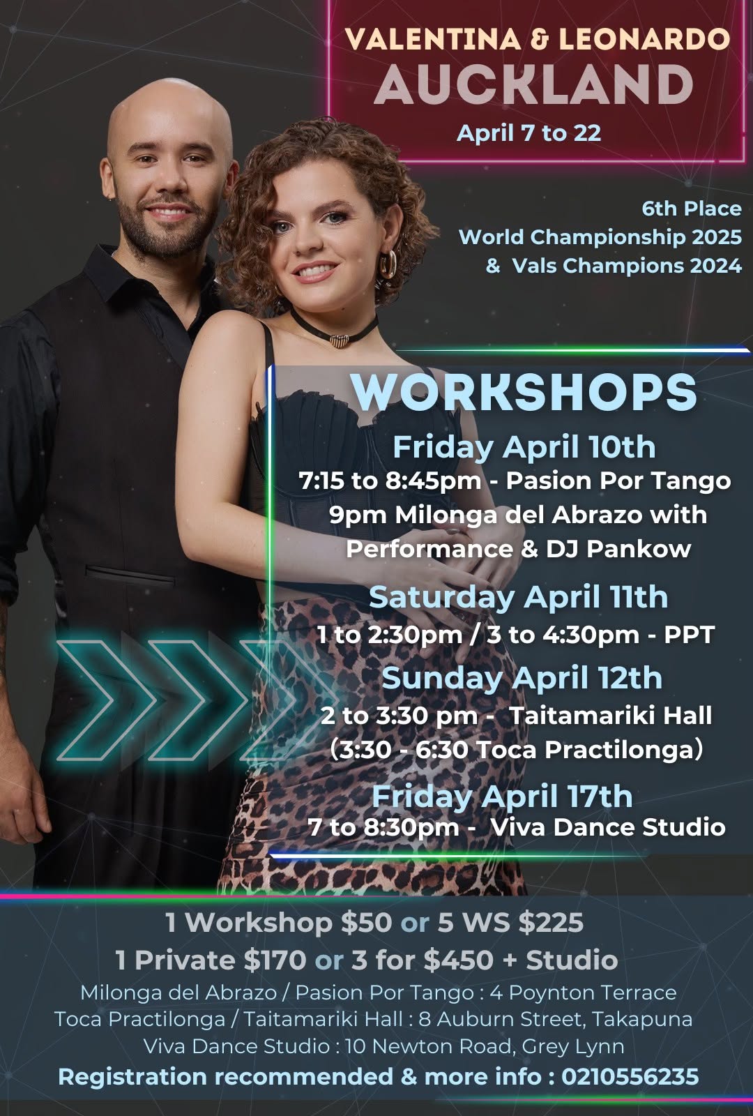 Valentina and Leonardo Auckland Workshops