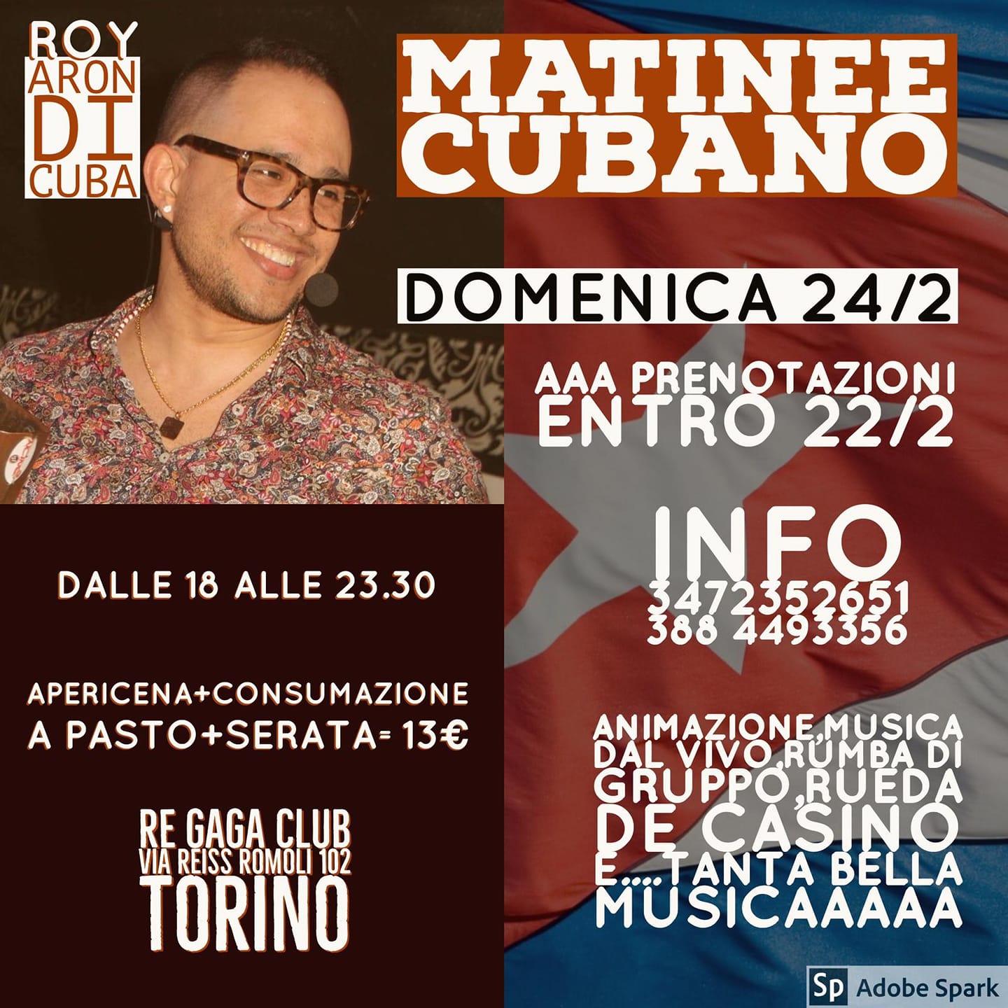MATINÈE CUBANO 24 FEBBRAIO