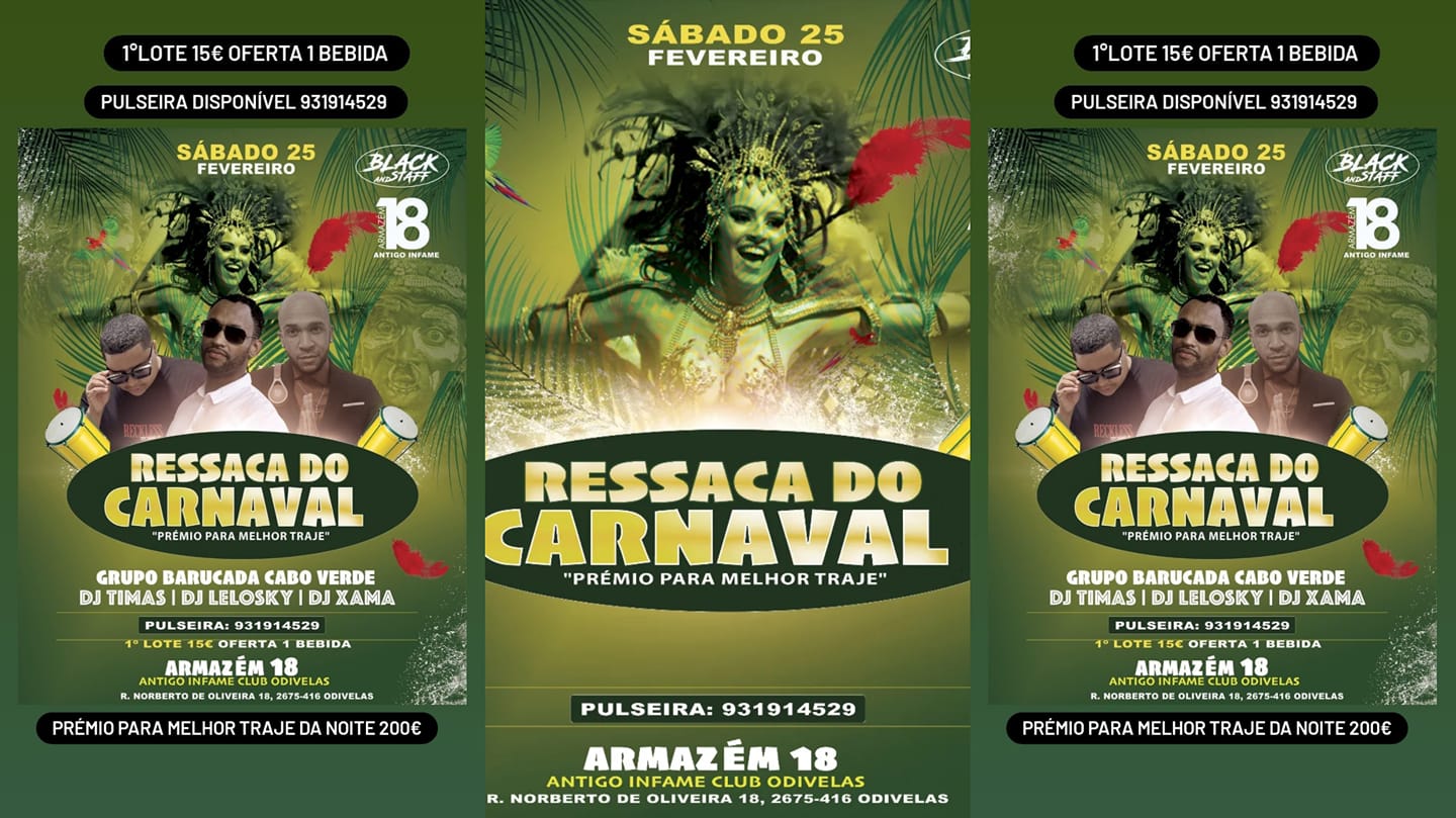 Black and staff 25 FEV LISBOA 🇨🇻🇵🇹 🥁RESSACA DO CARNAVAL🥁