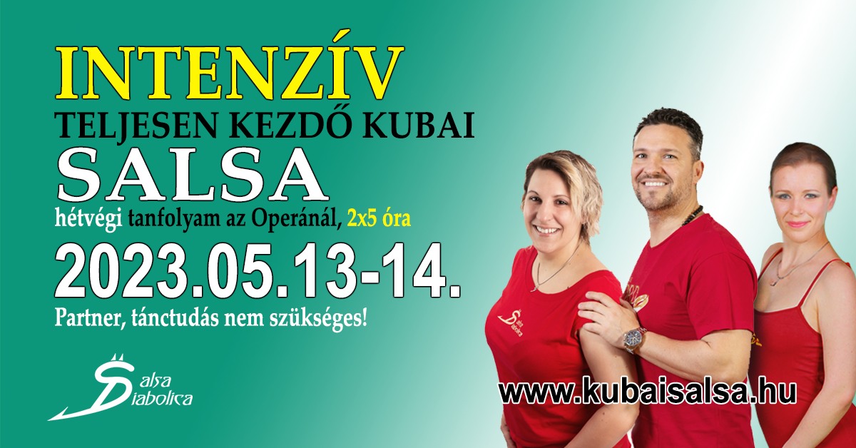 Turbó salsa! Intenzív teljesen kezdő hétvégi salsa (kubai) tanfolyam (Május 13-14.)