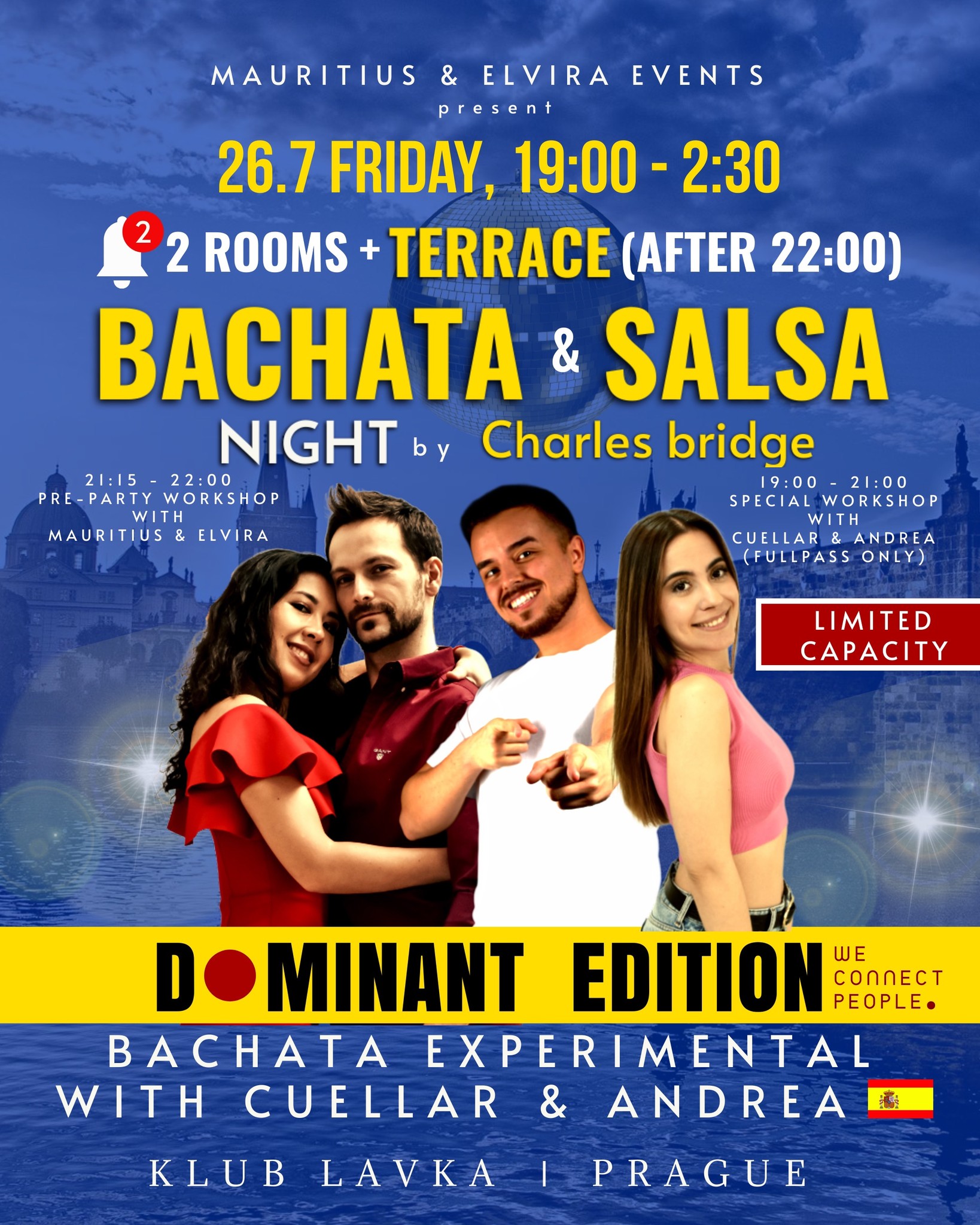 Bachata & Salsa by Charles Bridge: Dominant edition with Cuellar and Andrea (Spain)