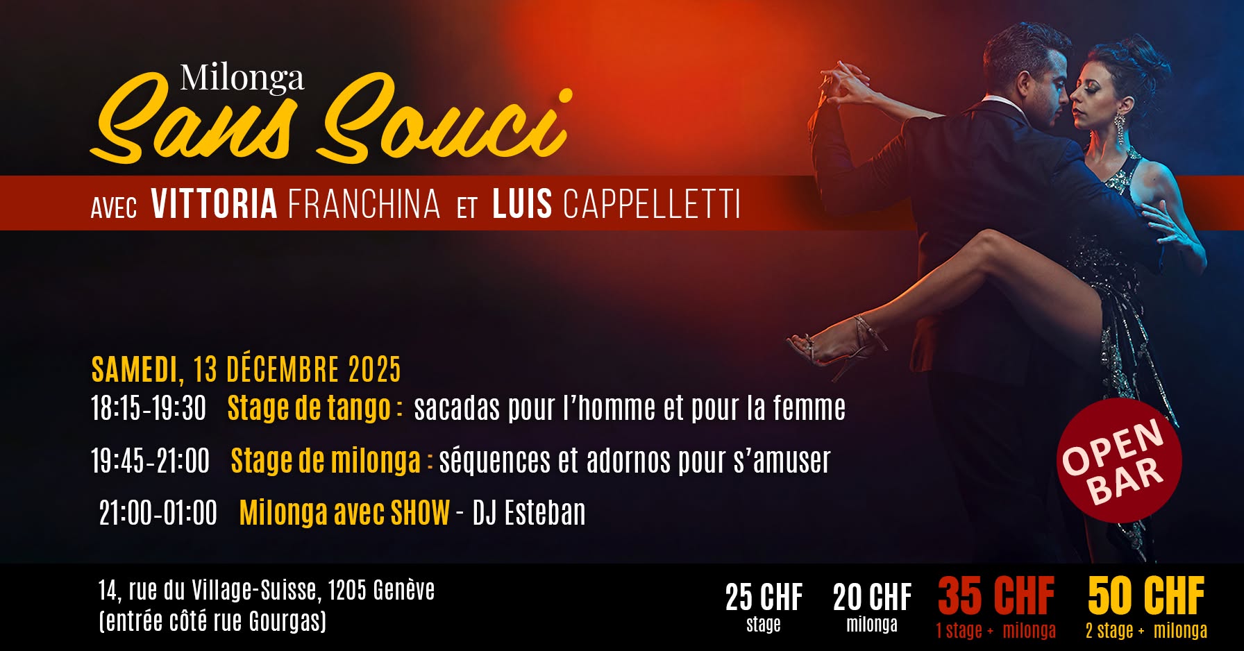 Milonga Sans Souci avec Vittoria Franchina & Luis Emilio Cappelletti