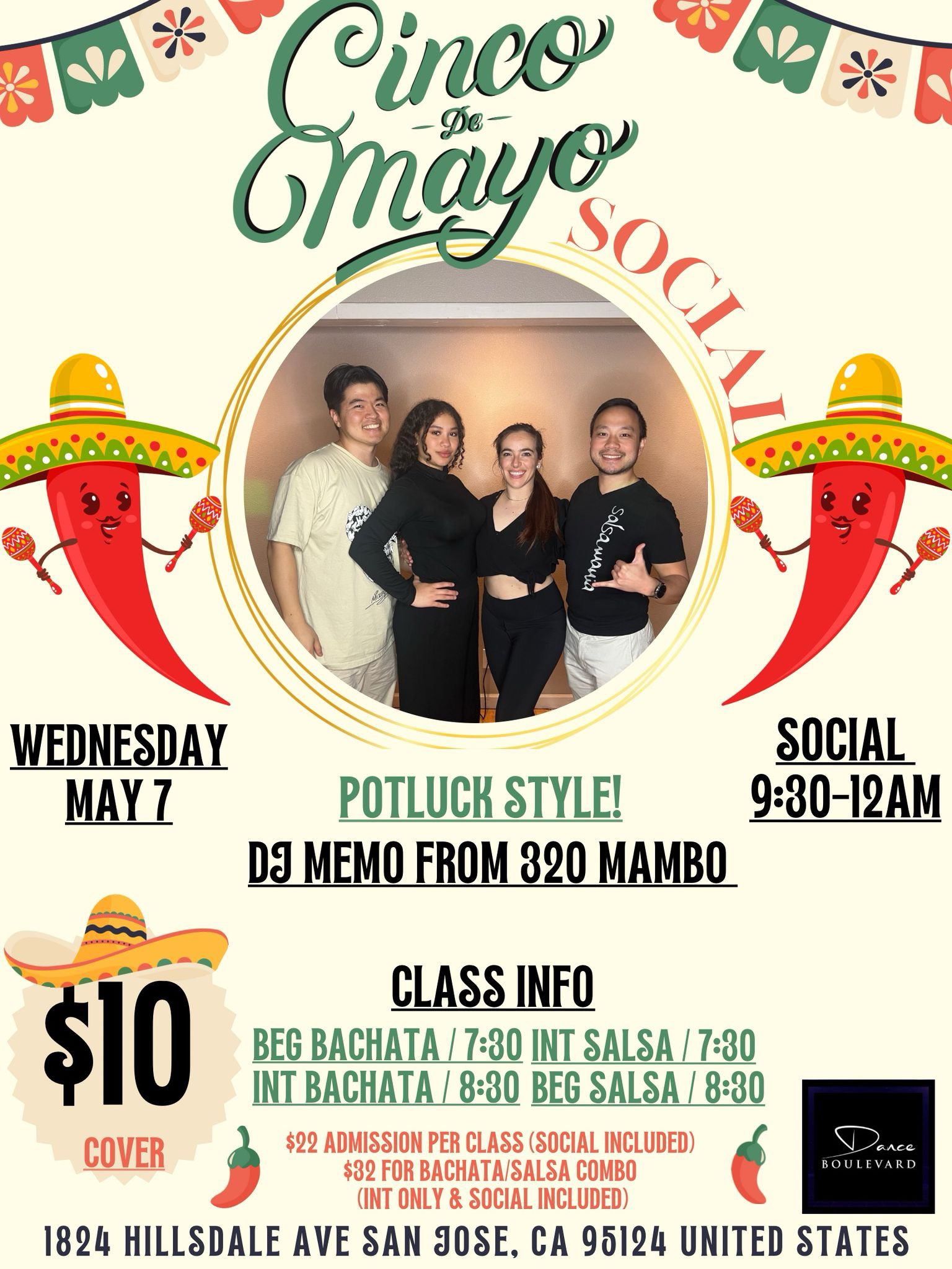 Cinco de Mayo Salsa Bachata Potluck Party