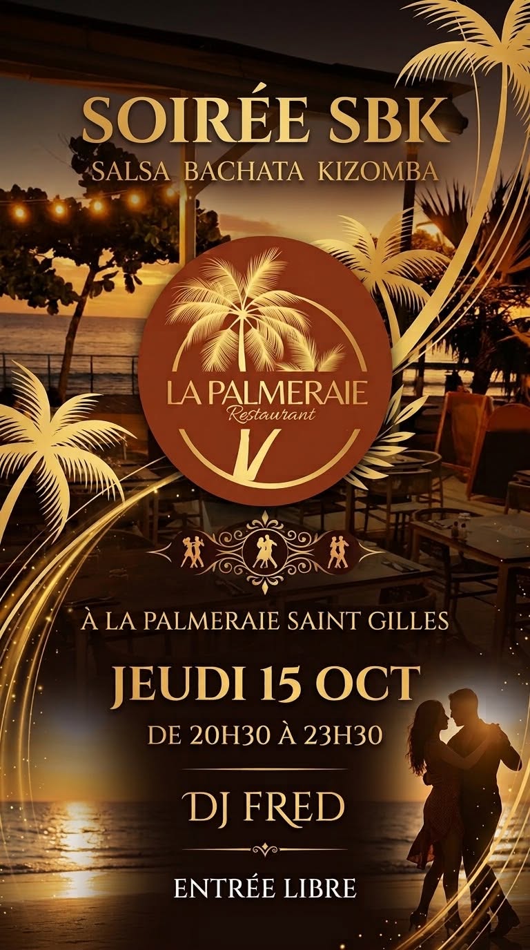 🌟NOUVEAU SBK à La Palmeraie Roches Noires🌟Jeudi 15 OCT de 20H30 à 23H30 Dj Fred Entrée Libre