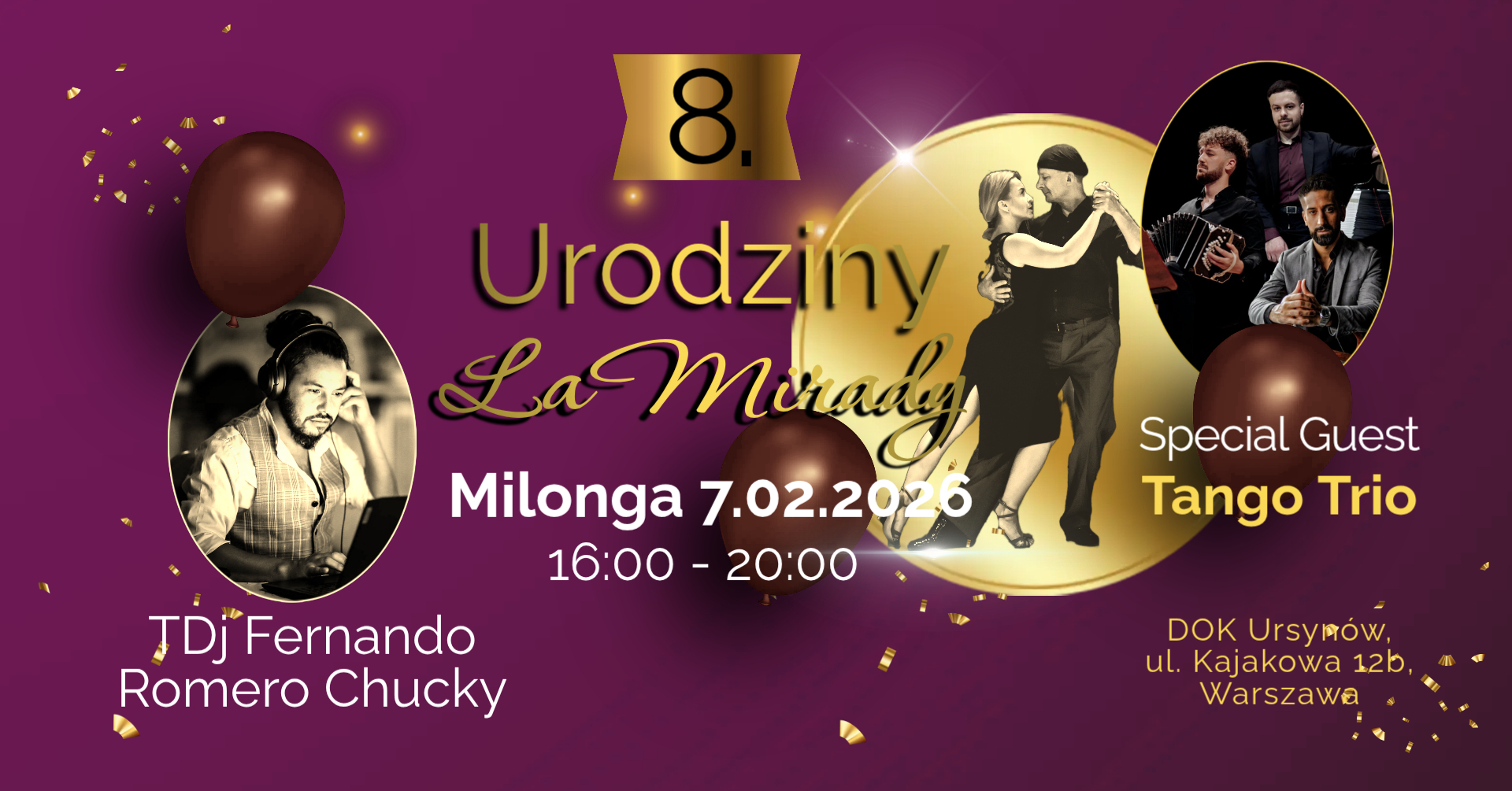 8. Urodziny La Mirady - Milonga z muzyką na żywo - Damián Fanis & Tango Trio!!