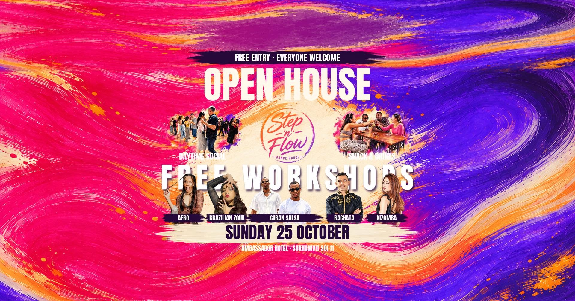 Open House • Free entry • Salsa • Bachata • Kizomba • Brazilian Zouk • Afro