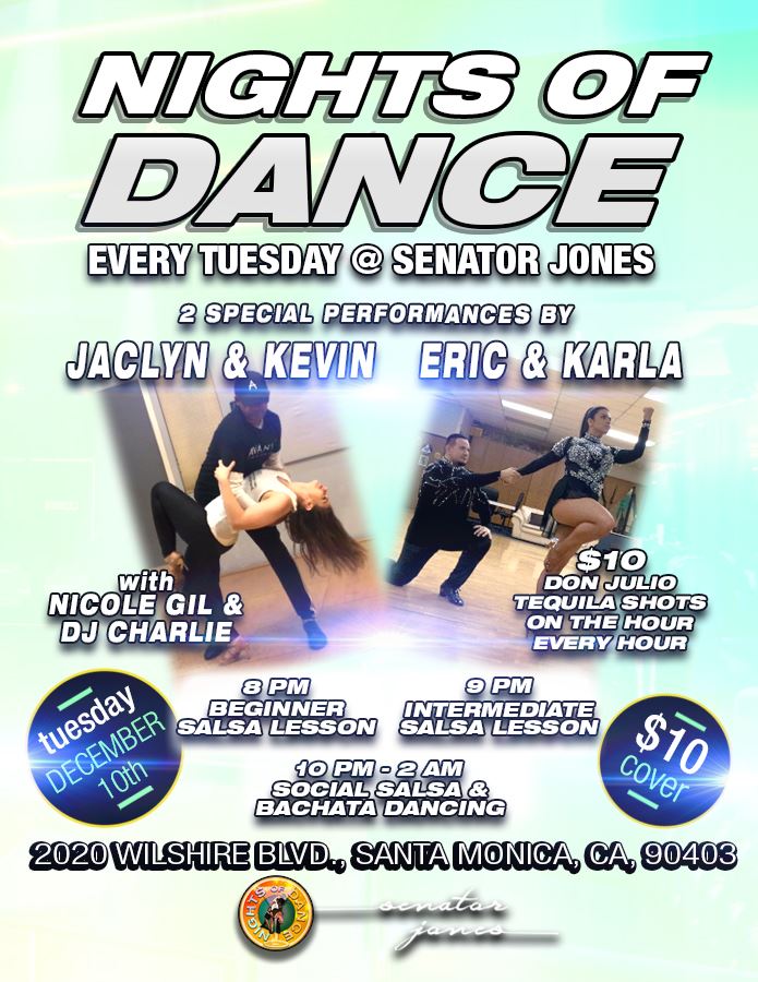 Salsa & Bachata at Sen Jones by Nights of Dance December 10th!