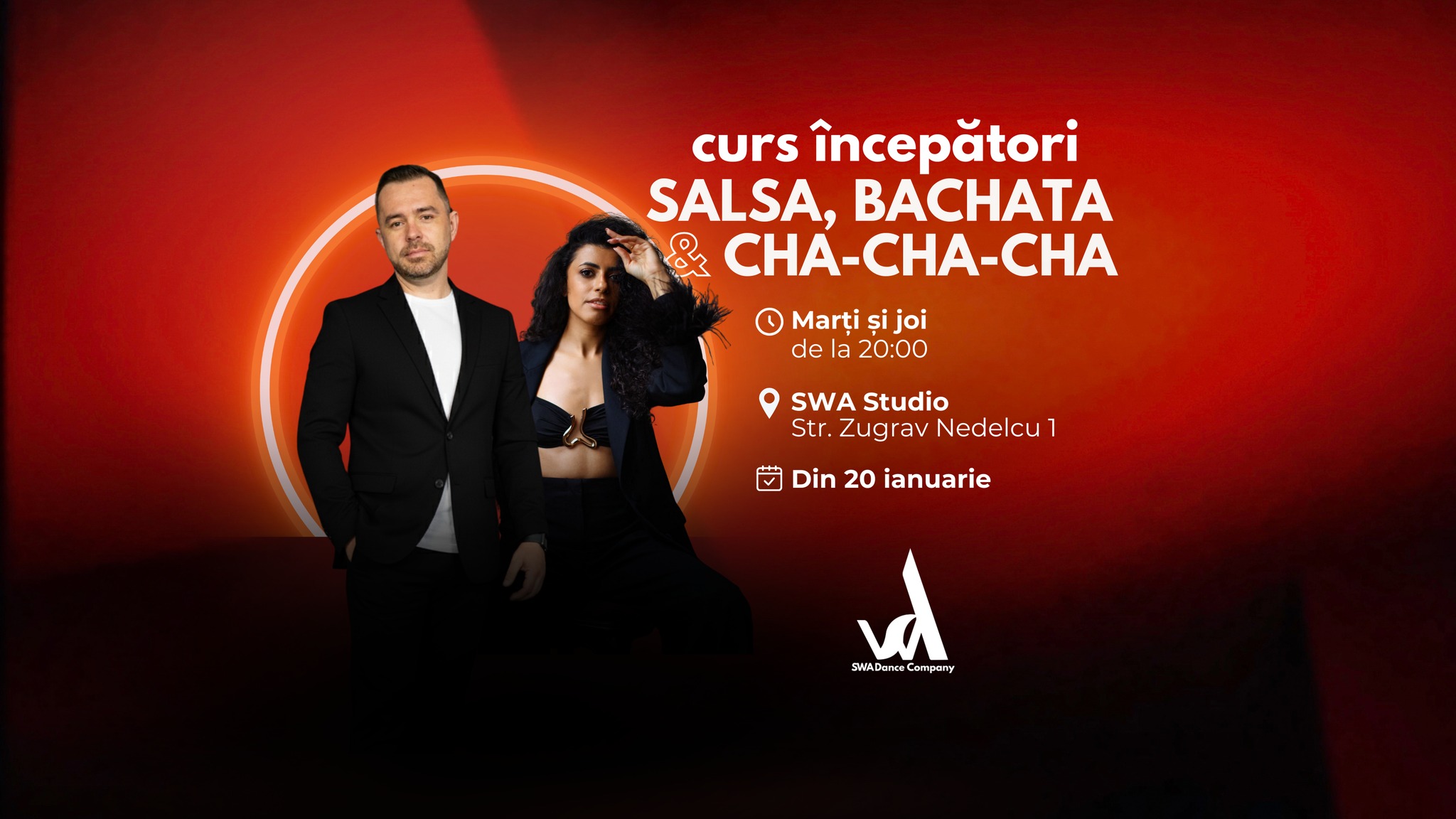 Curs dans începători salsa, bachata și cha-cha-cha din 20 ianuarie 2026 SWA