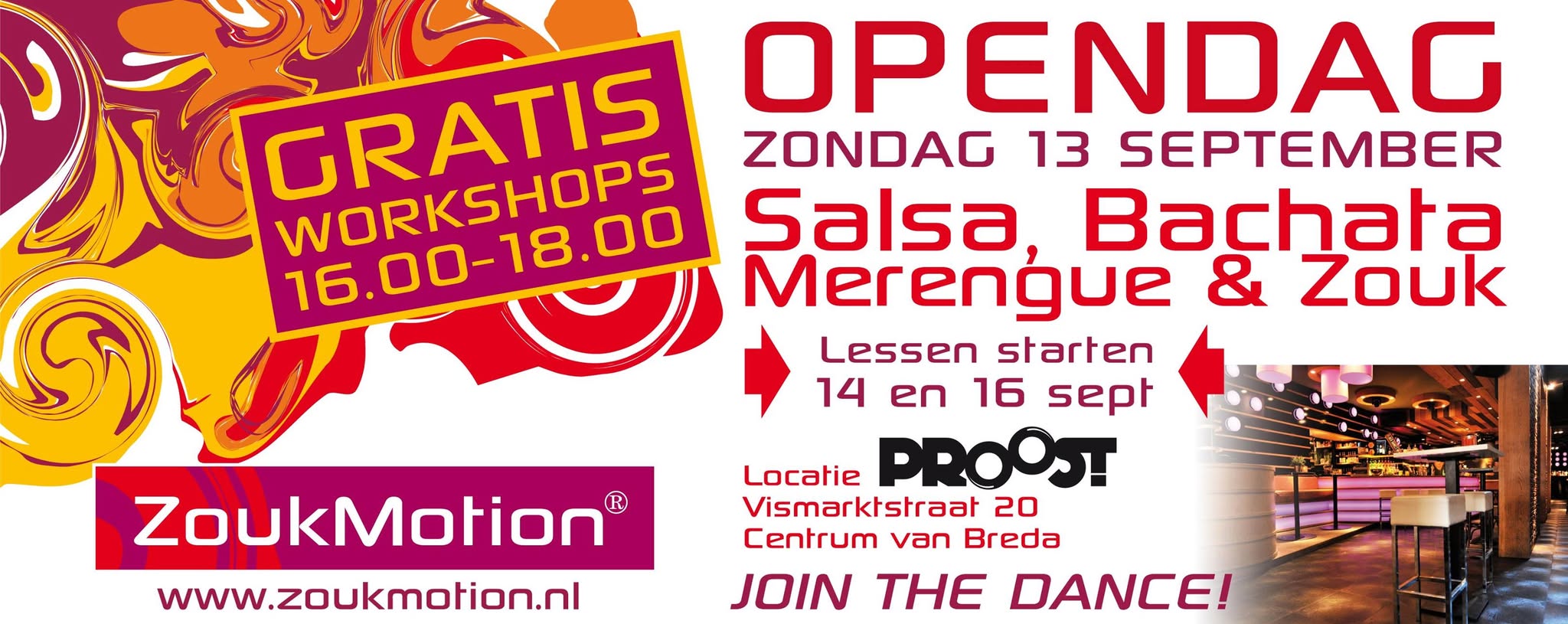 Proeflessen Salsa, Zouk, Kizomba, Bachata & Merenque bij ZoukMotion
