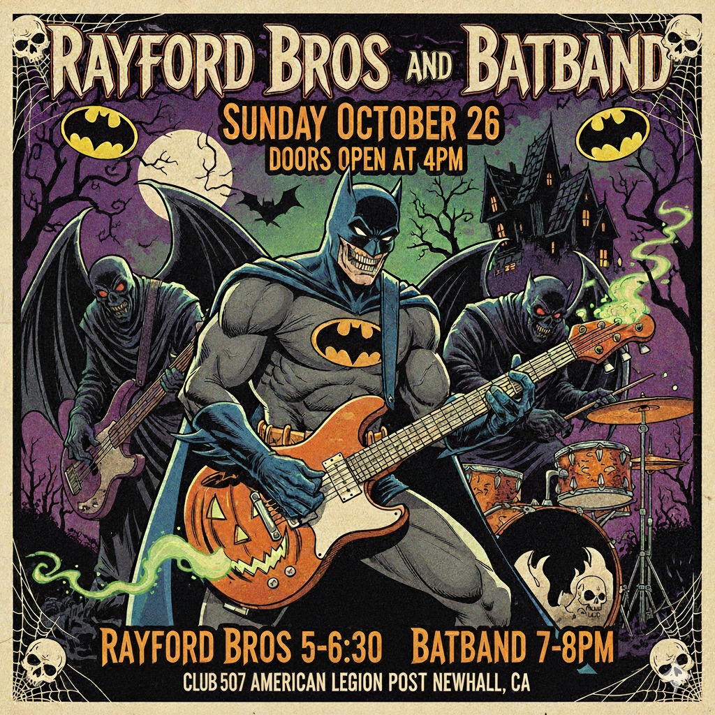 HALLOWEEN WITH THE RAYFORD BROS & THE BAT BAND at Club 507 Newhall