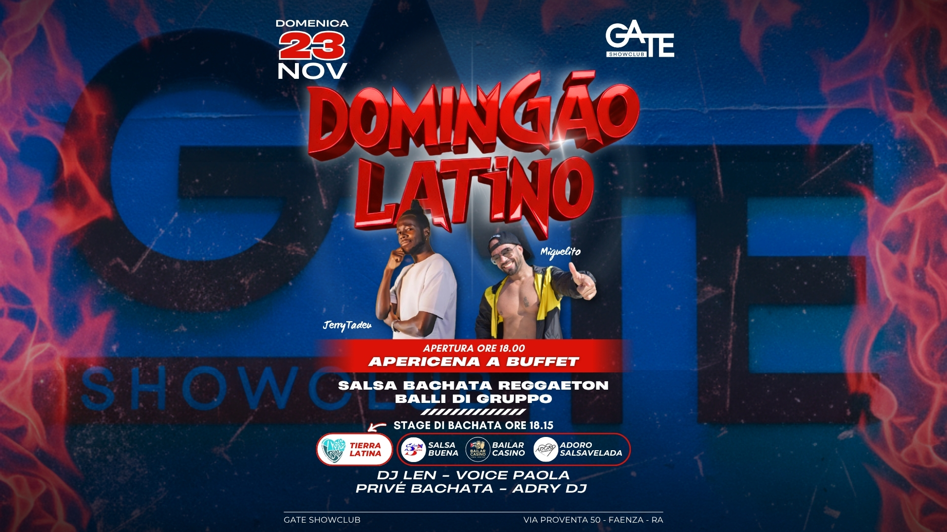 DOMINGAO LATINO Domenica 23 Novembre GATE SHOWCLUB FAENZA