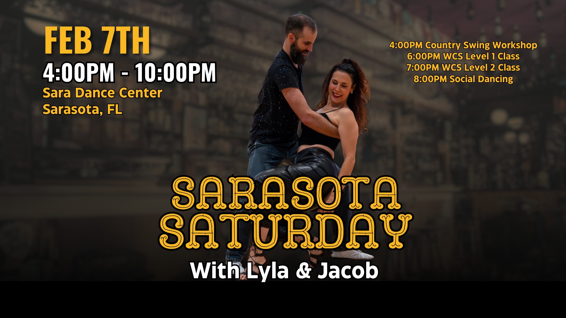 Sarasota Saturday West Coast & Country Swing w Lyla & Jacob