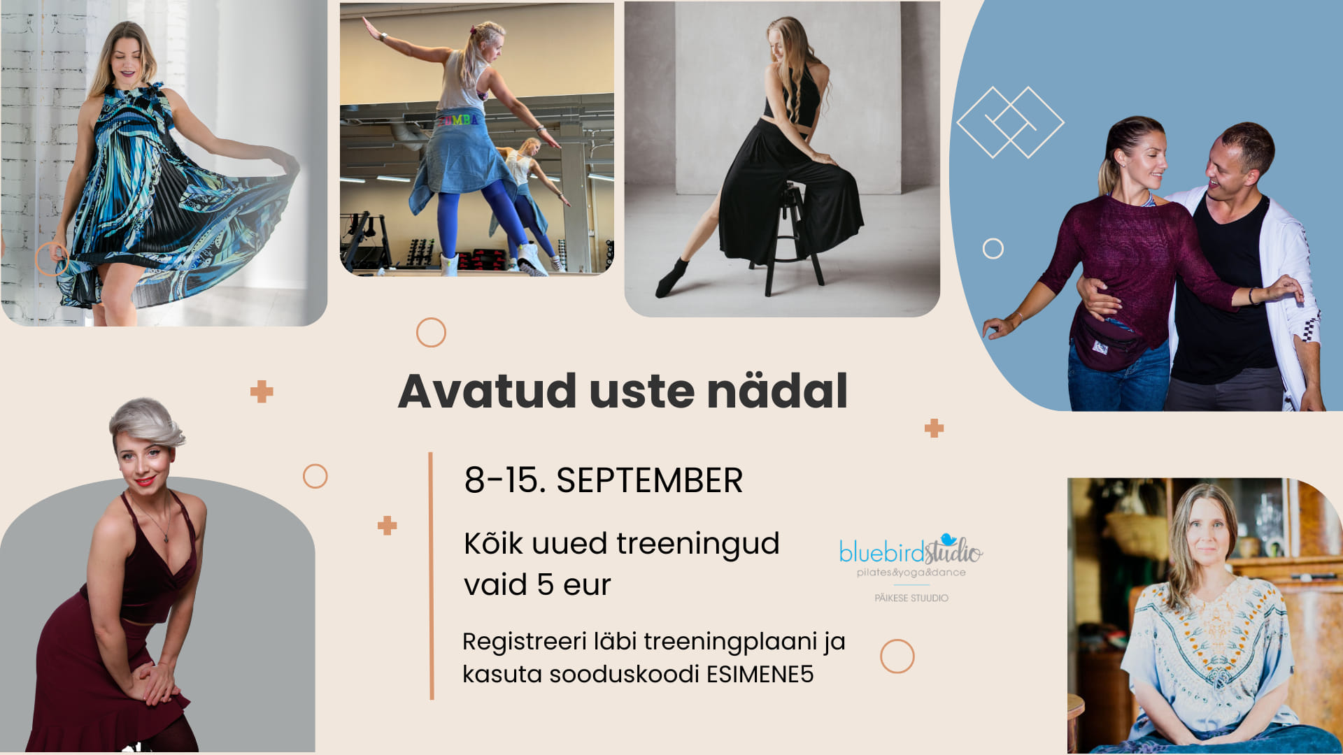 Päikese stuudio tantsu-, jooga- ja Zumba treeningute AVATUD USTE NÄDAL