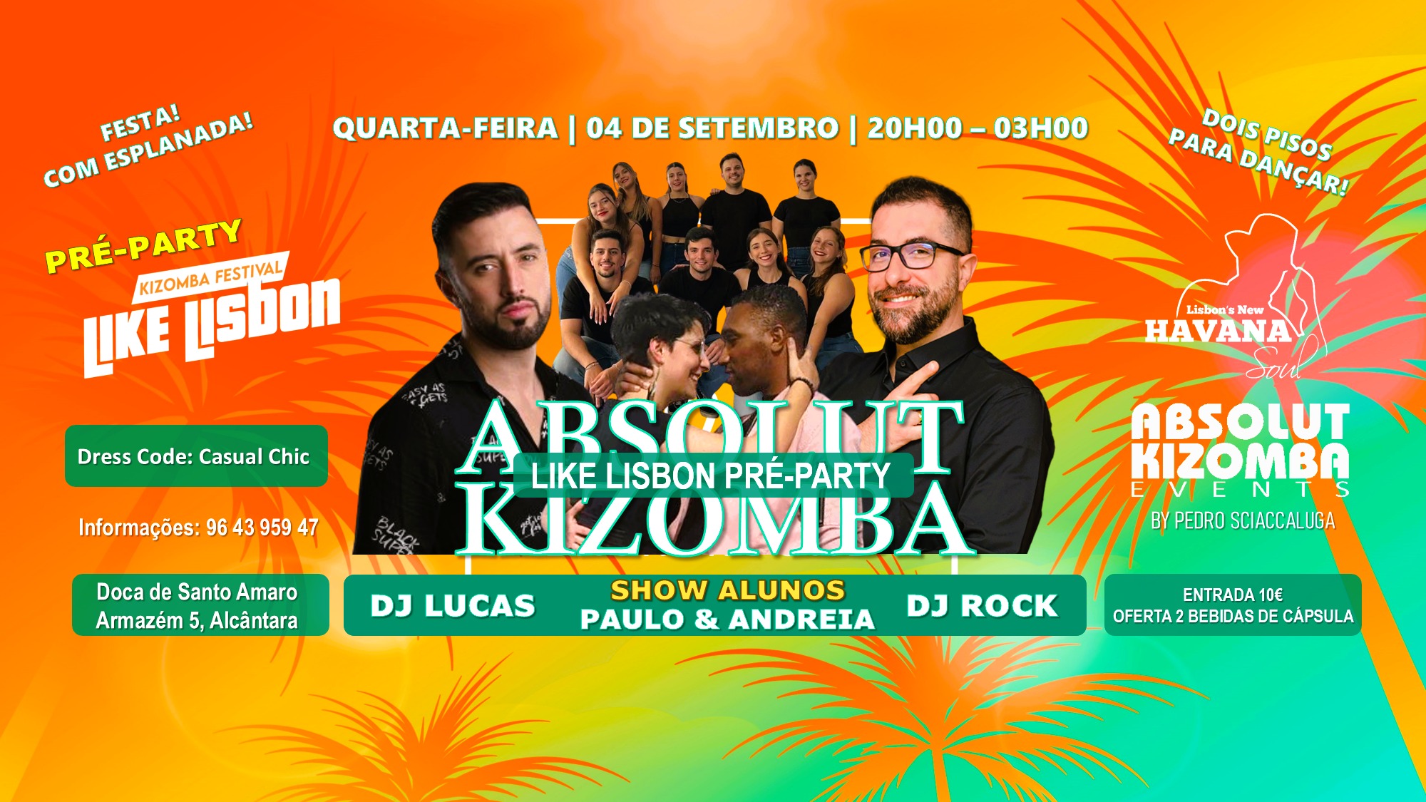 Quarta-Feira - Absolut Kizomba LIKE LISBON PRÉ-PARTY! @ HAVANA - Horário Alargado!