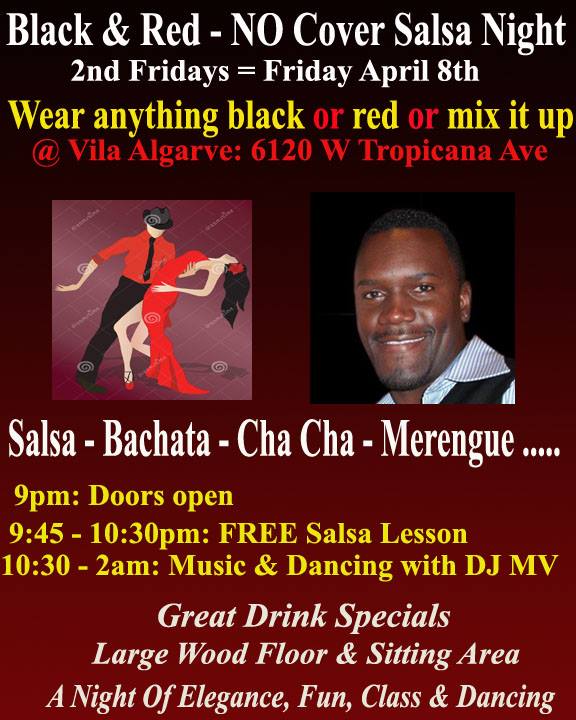 Black & Red 2nd Fridays Salsa - No Cover
