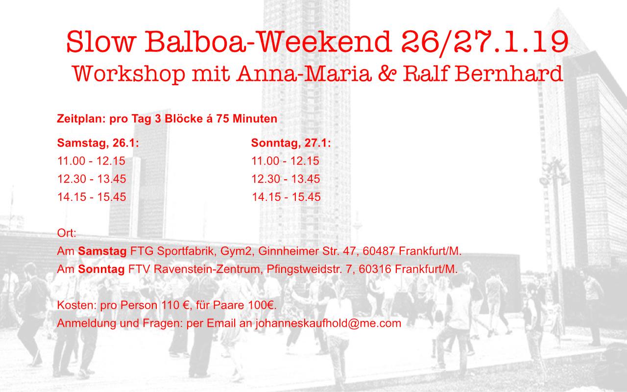 Slow Balboa Workshop mit Anna-Maria & Ralf Bernhard