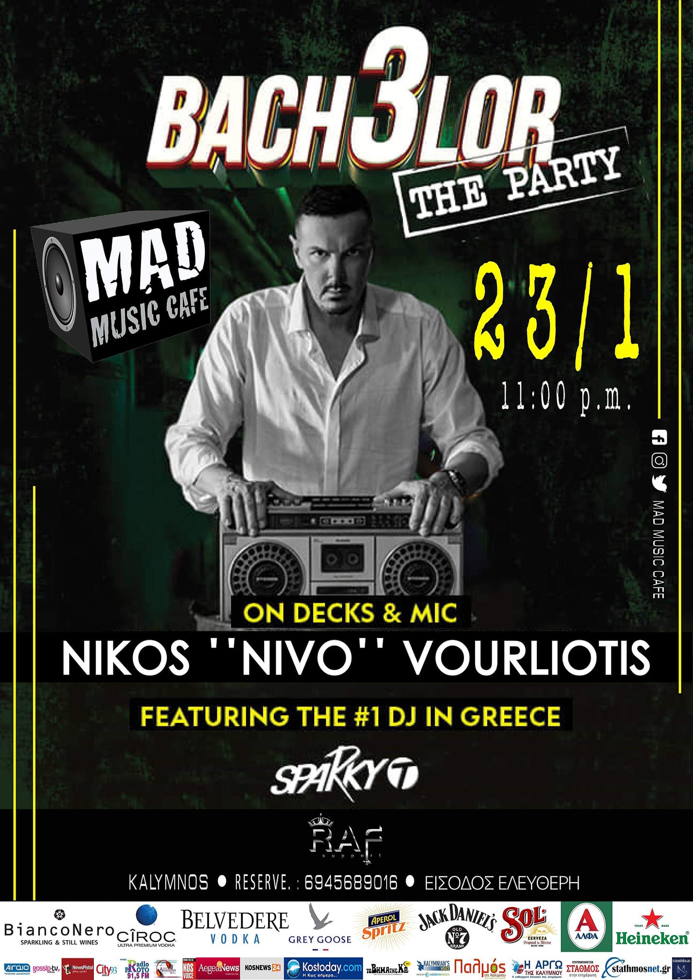 Νίκος Nivo Βουρλιώτης & DJ Sparky T on decks &Live in MAD by RAF