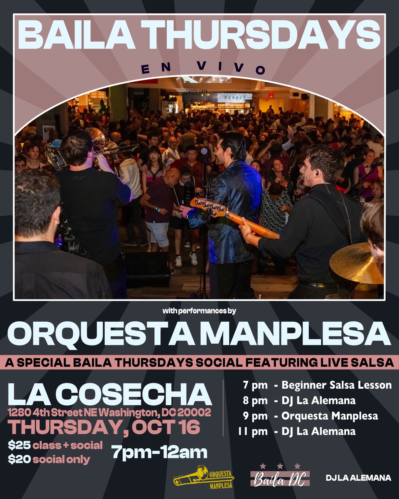 Baila Thursdays Salsa Class & Social ft. LIVE Salsa with Orquesta Manplesa, October 16
