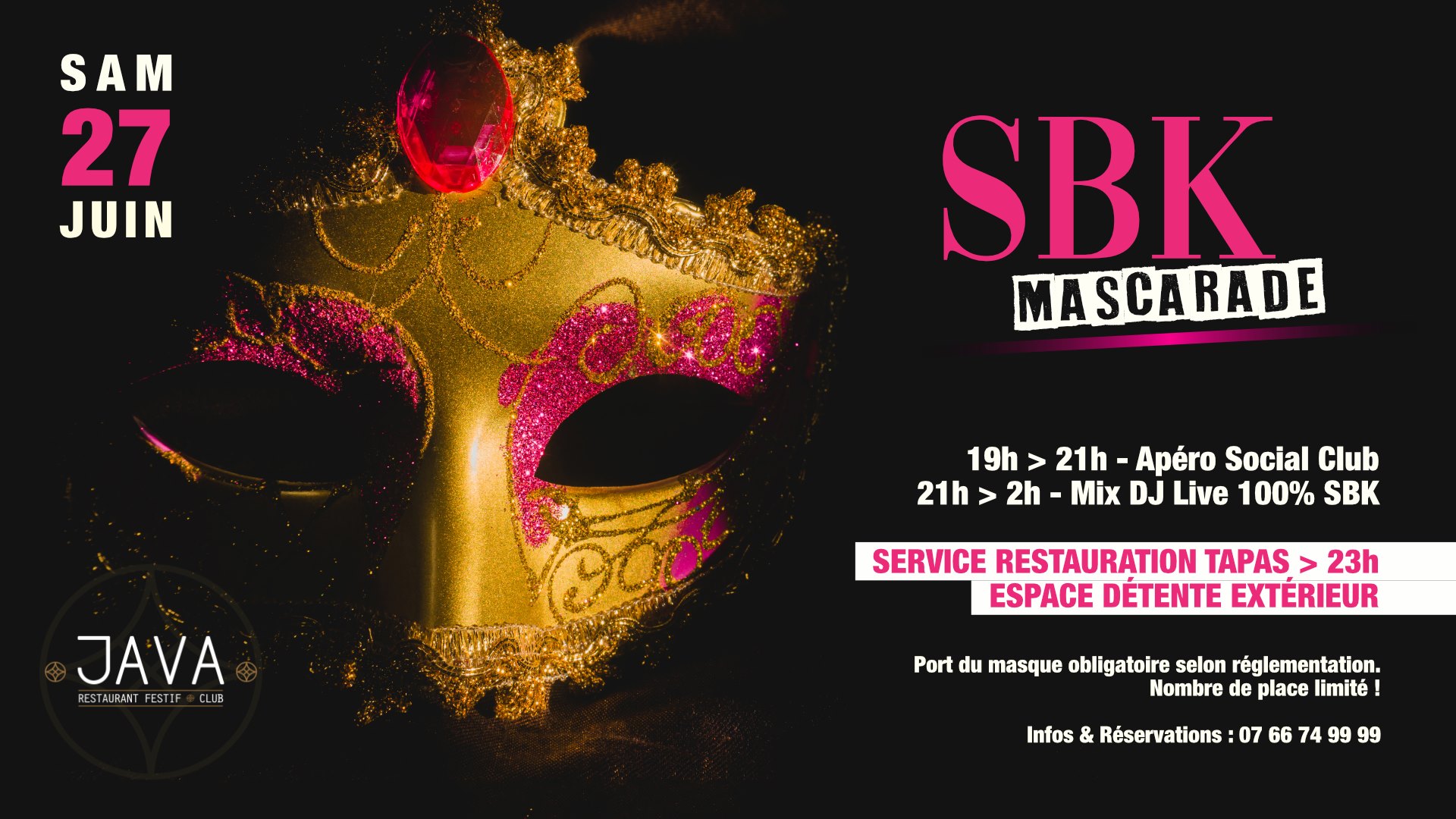 SBK Mascarade - Samedi 27 Juin - Le Java