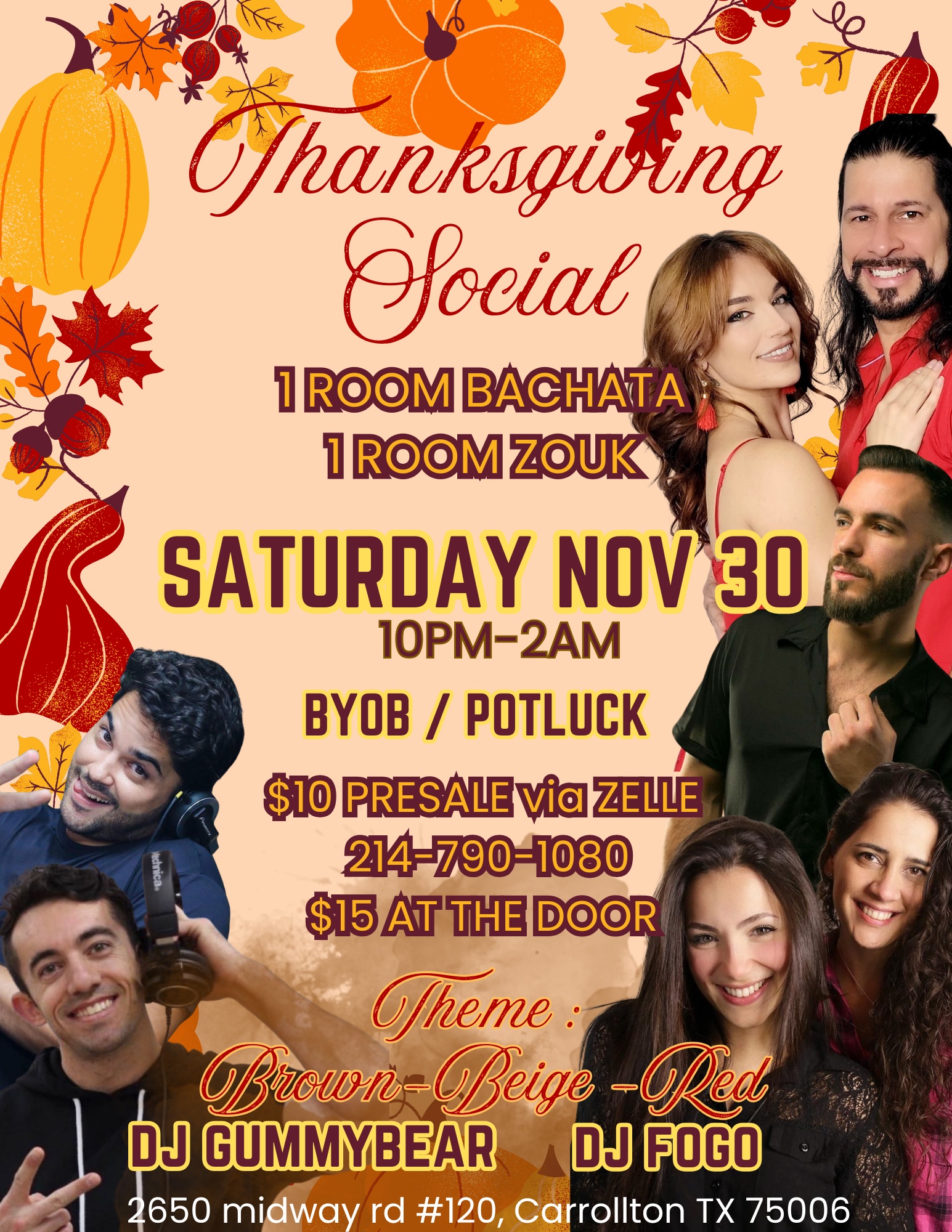 Thanksgiving Social 2 Rooms BACHATA & ZOUK !