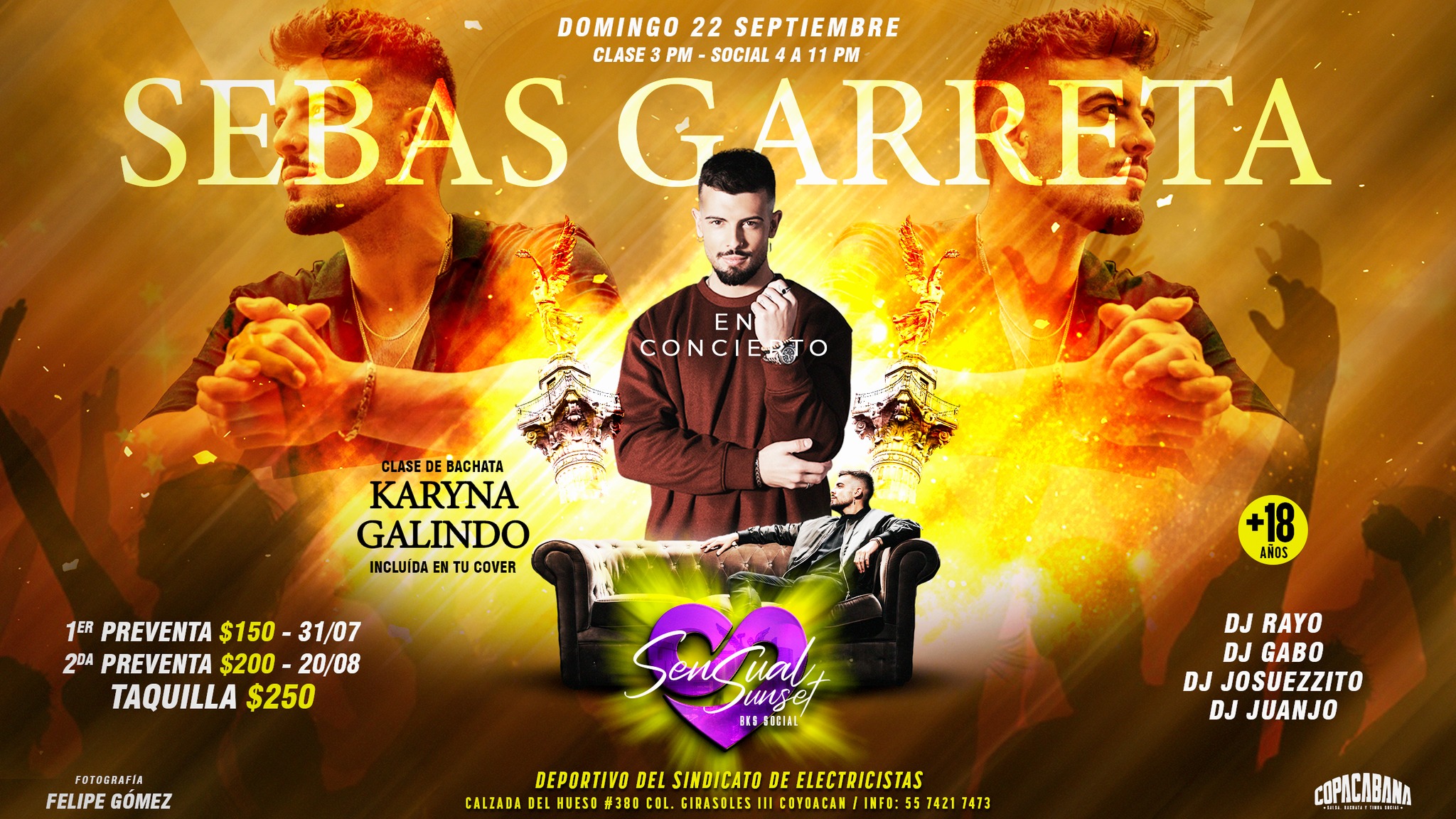 SEBAS GARRETA EN CONCIERTO ➕ SOCIAL EN SENSUAL SUNSET 💜✨
