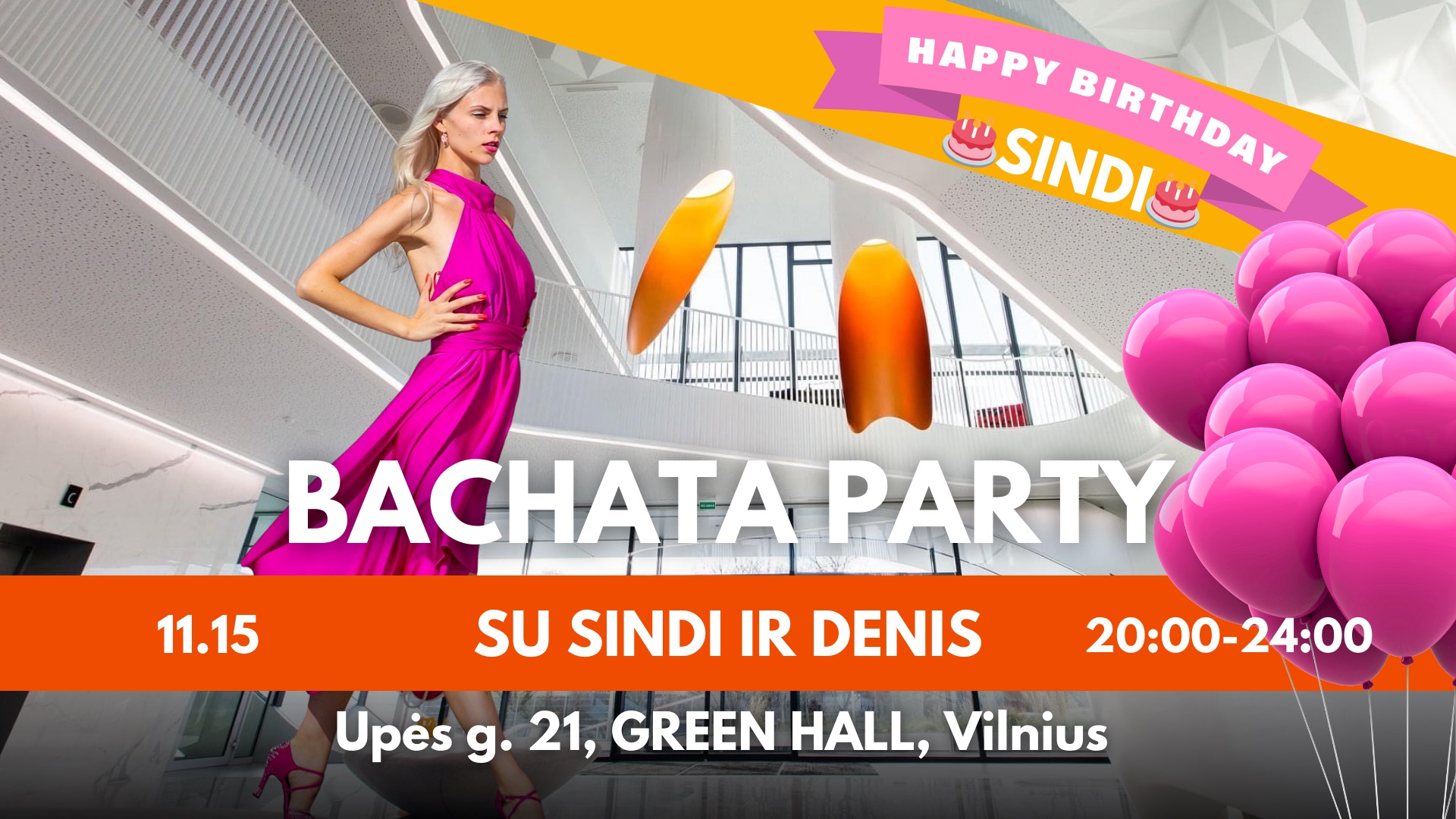 Sindi GIMTADIENIS - Bachata RANDEVU - @‘Green Hall’ - Lapkričio 15d. - PENKTADIENIS