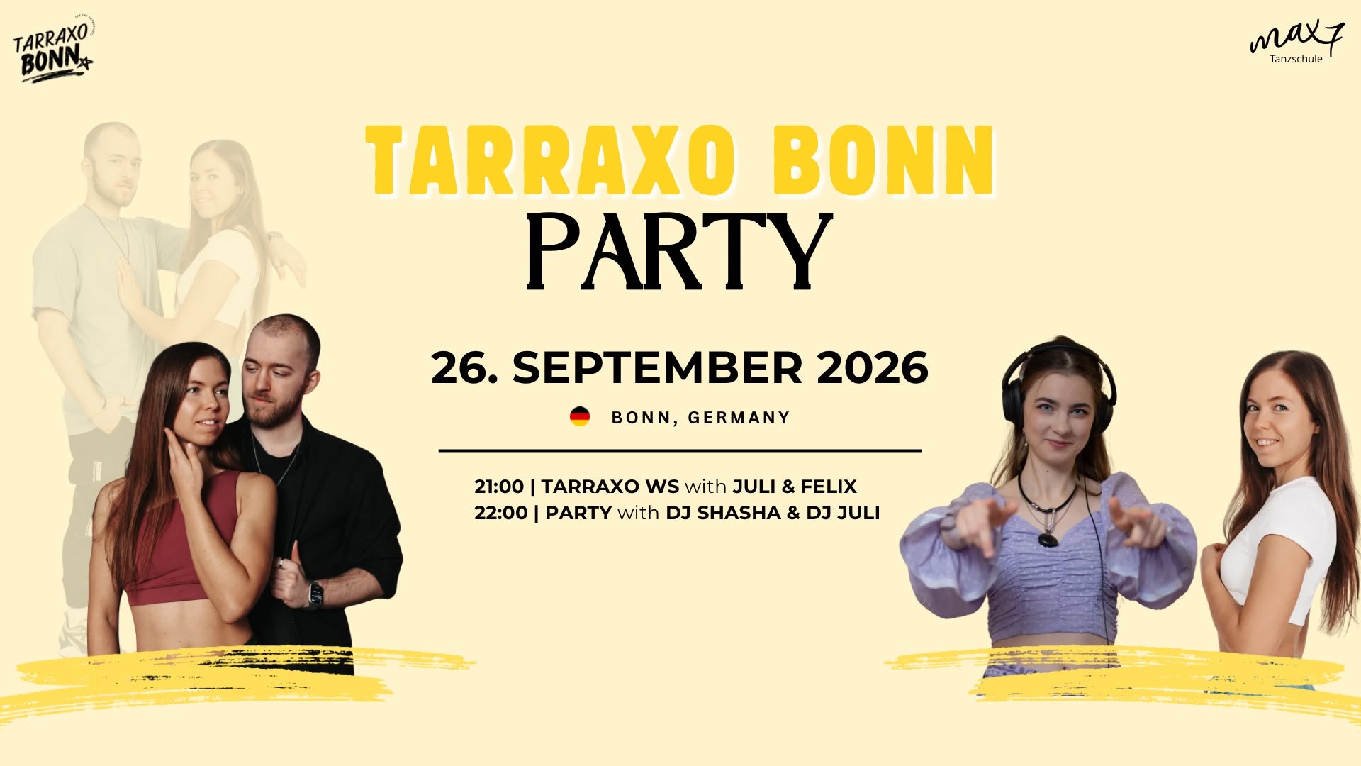 Tarraxo Bonn Party September 26th Workshop & Party