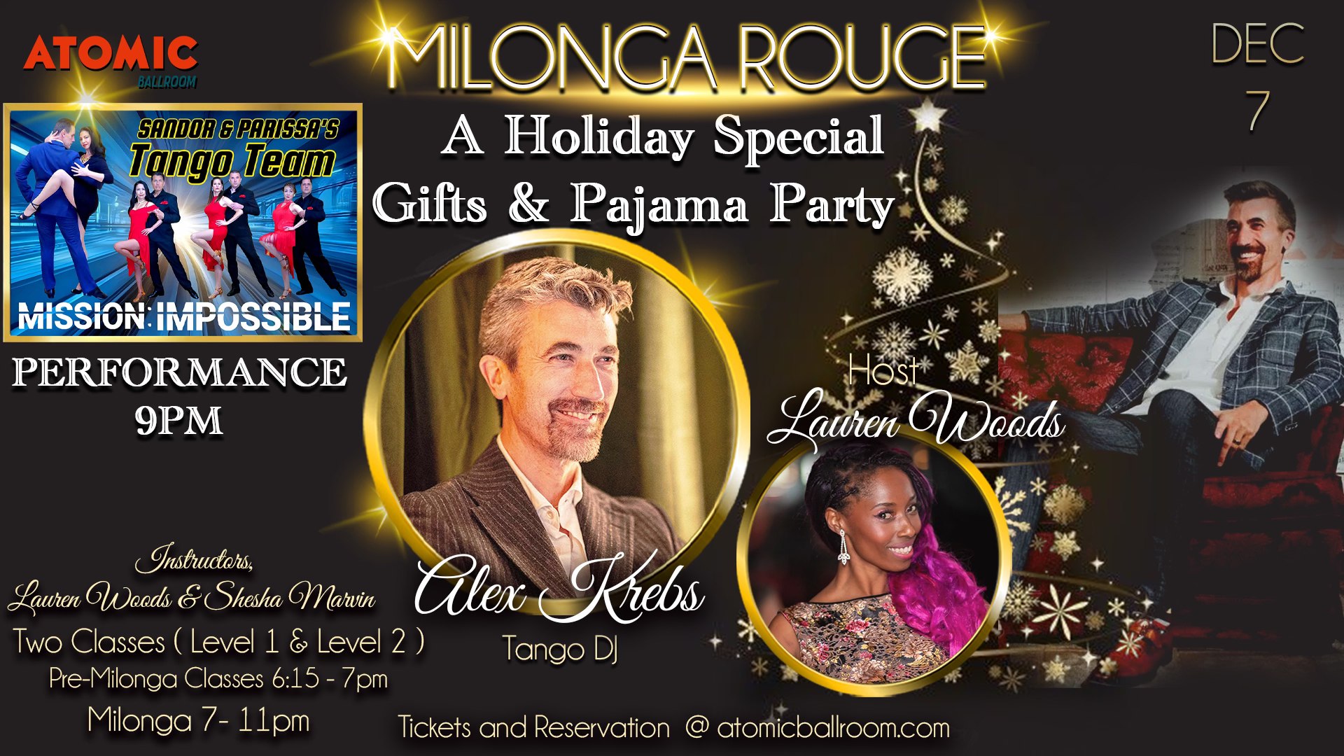 Milonga Rouge • TDJ Alex Krebs • A Holiday Special • Atomic Ballroom