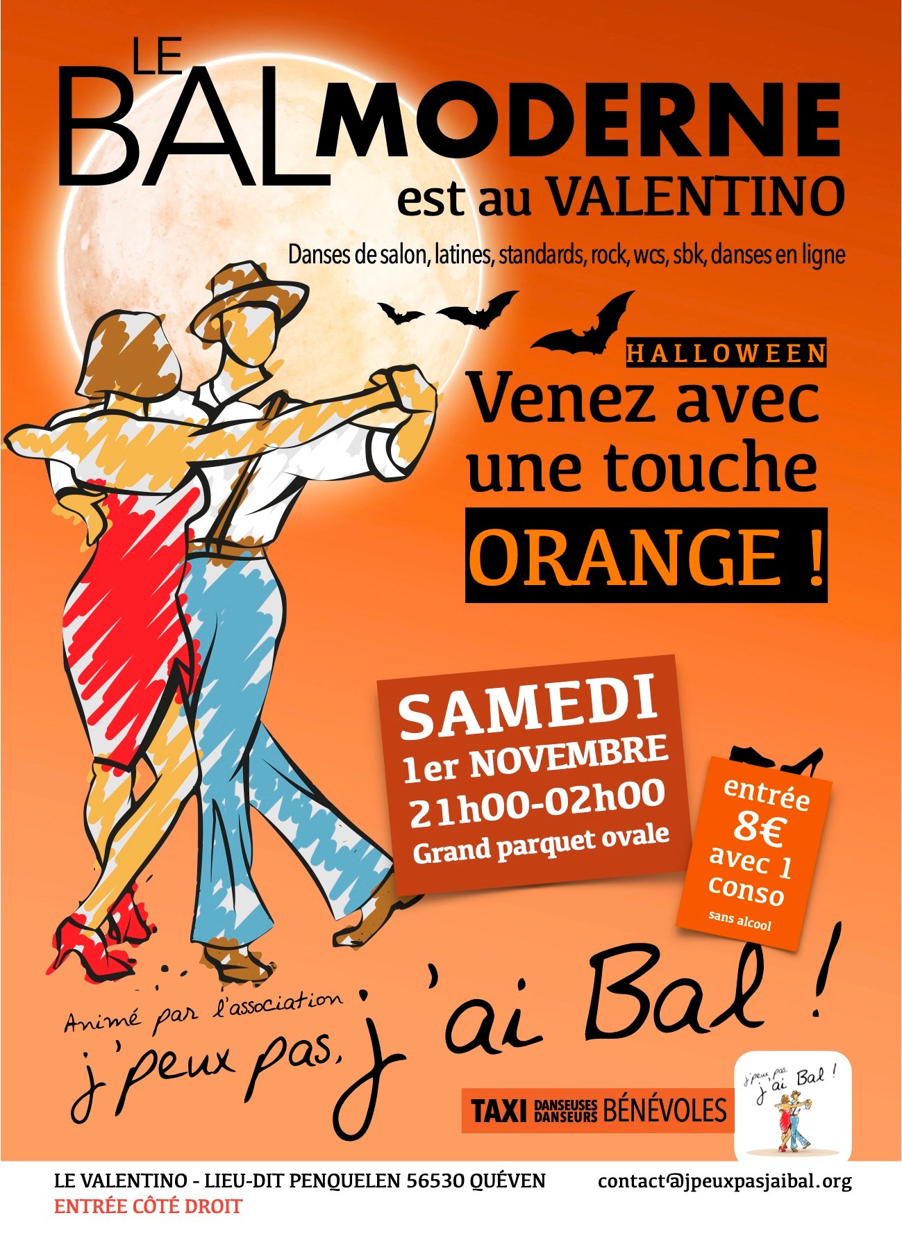 Bal Moderne au Valentino, une touche d'orange pour Halloween