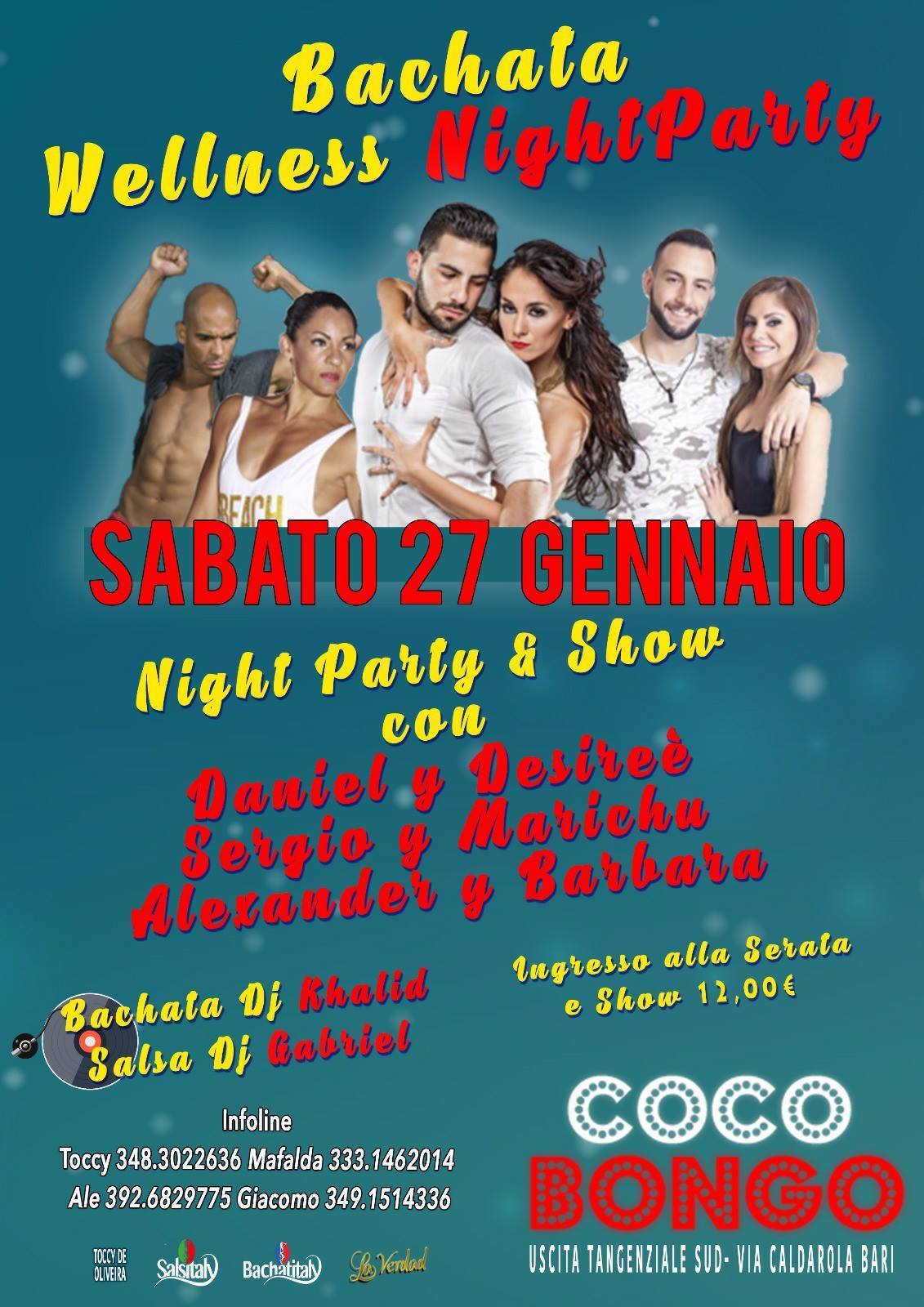 ✦ Sab. 27 02 Bachata Wellness Night Party Cocobongo (Bari) ✦
