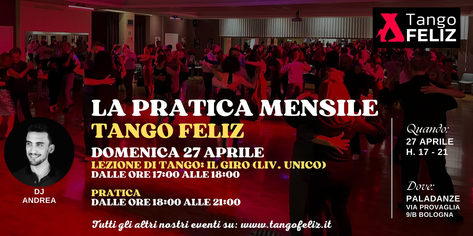 La pratica mensile con lezione di giro (liv. unico) - TANGO FELIZ - PALADANZE (BO)