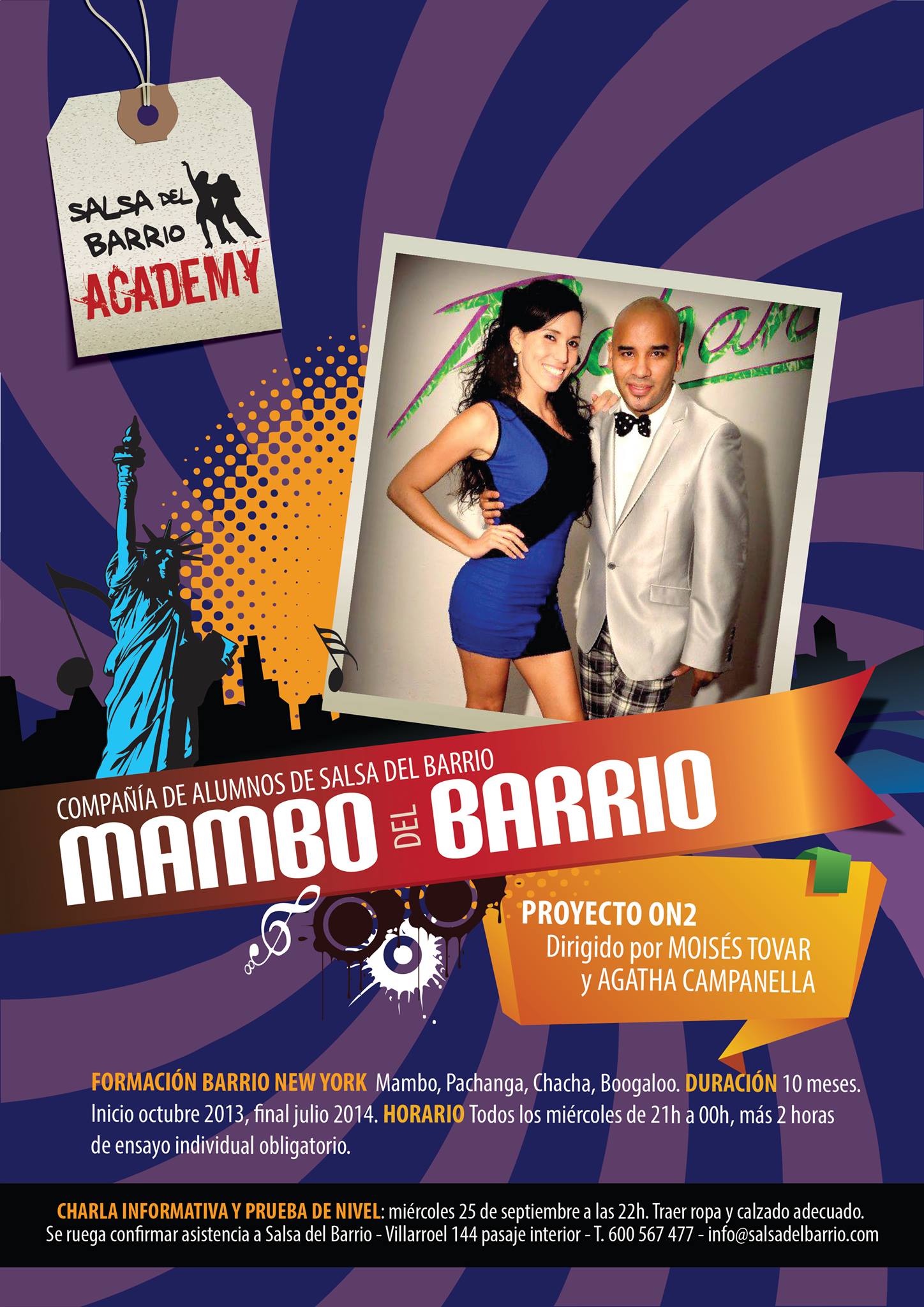 MAMBO DEL BARRIO. COMPAÑÍA AMATEUR DE SALSA DEL BARRIO. DIRIGIDA POR MOISÉS TOVAR Y AGATHA CAMPANELLA, DIRECTORES DE LA COMPAÑÍA MOYSAOCO SO