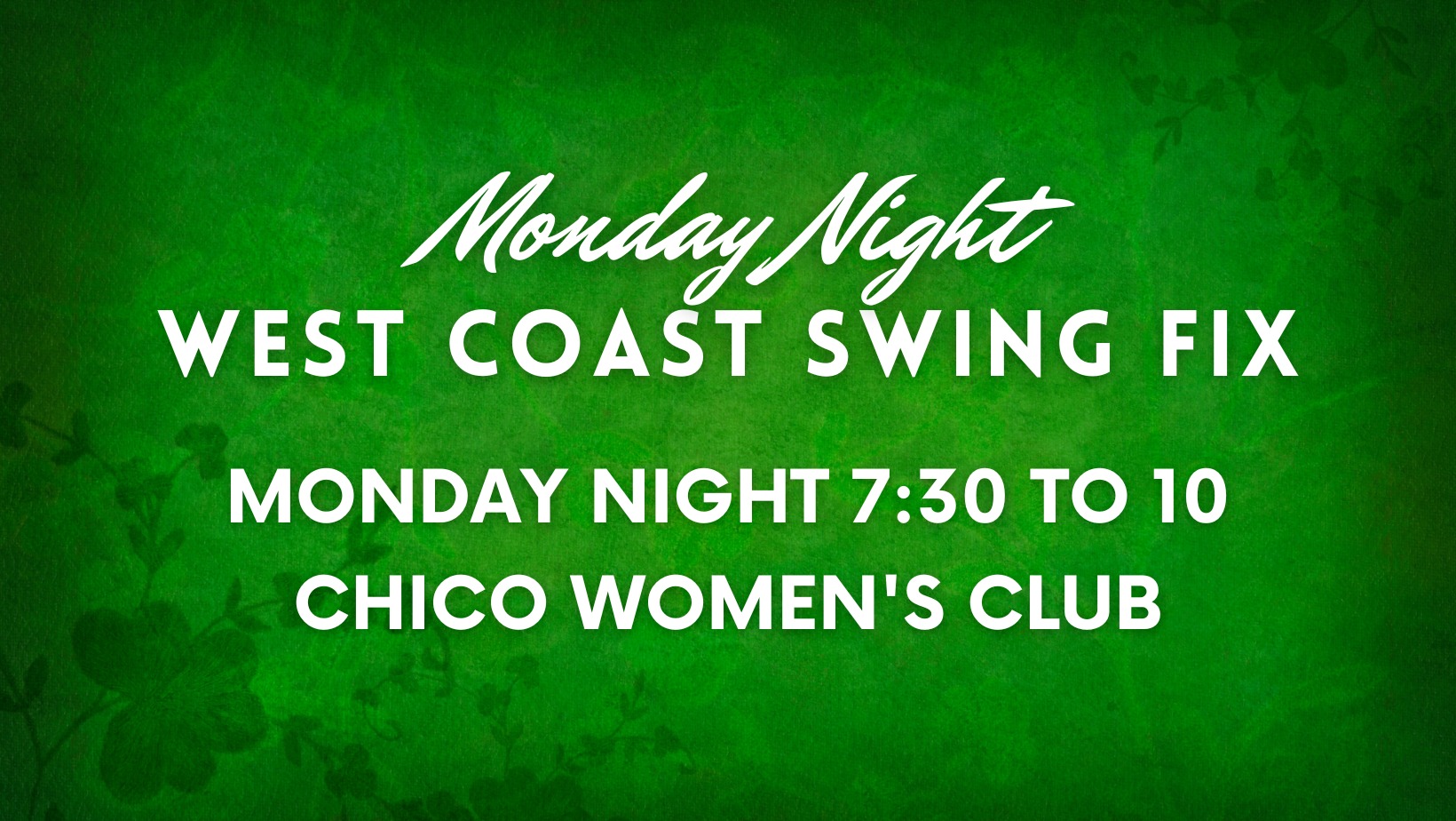 Monday Night West Coast Swing Fix
