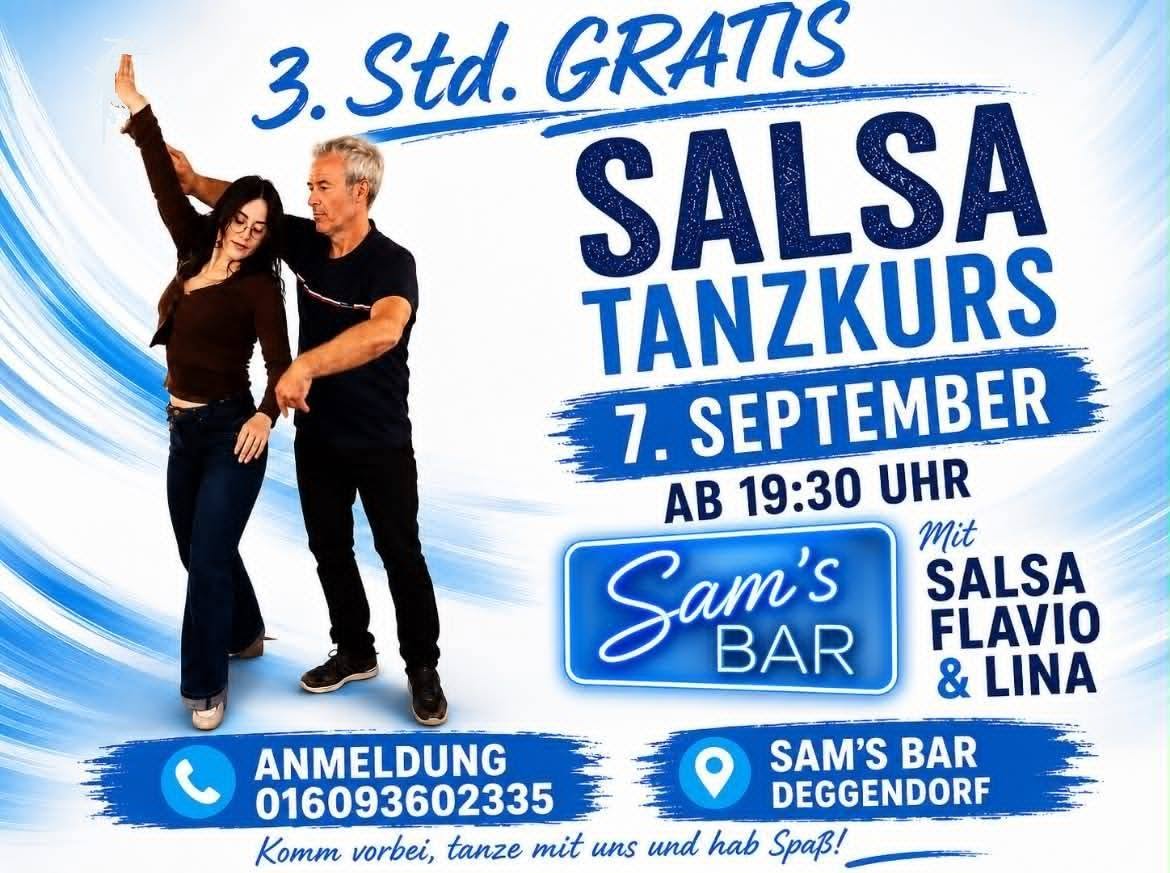 3. Std. GRATIS Salsa Tanzkurs für Anfänger bis Fortgestrittenen im September