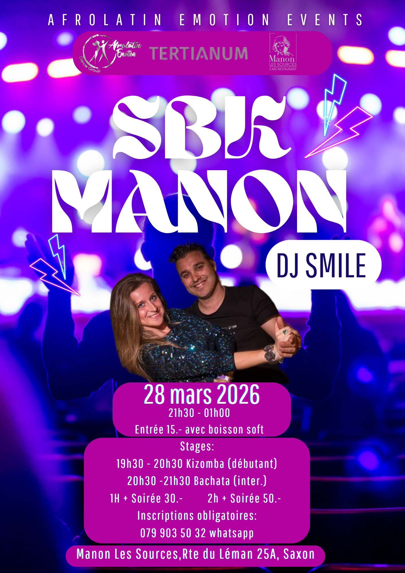 SBK au Manon avec stages de Kizomba & Bachata