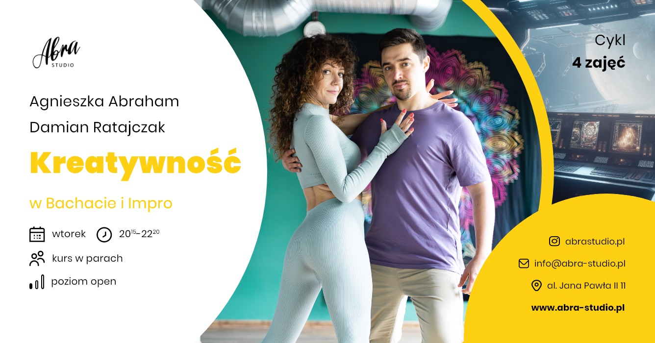 Cykl 4 zajęć: Kreatywność w Bachacie i Impro z Agą & Damianem poziom Open