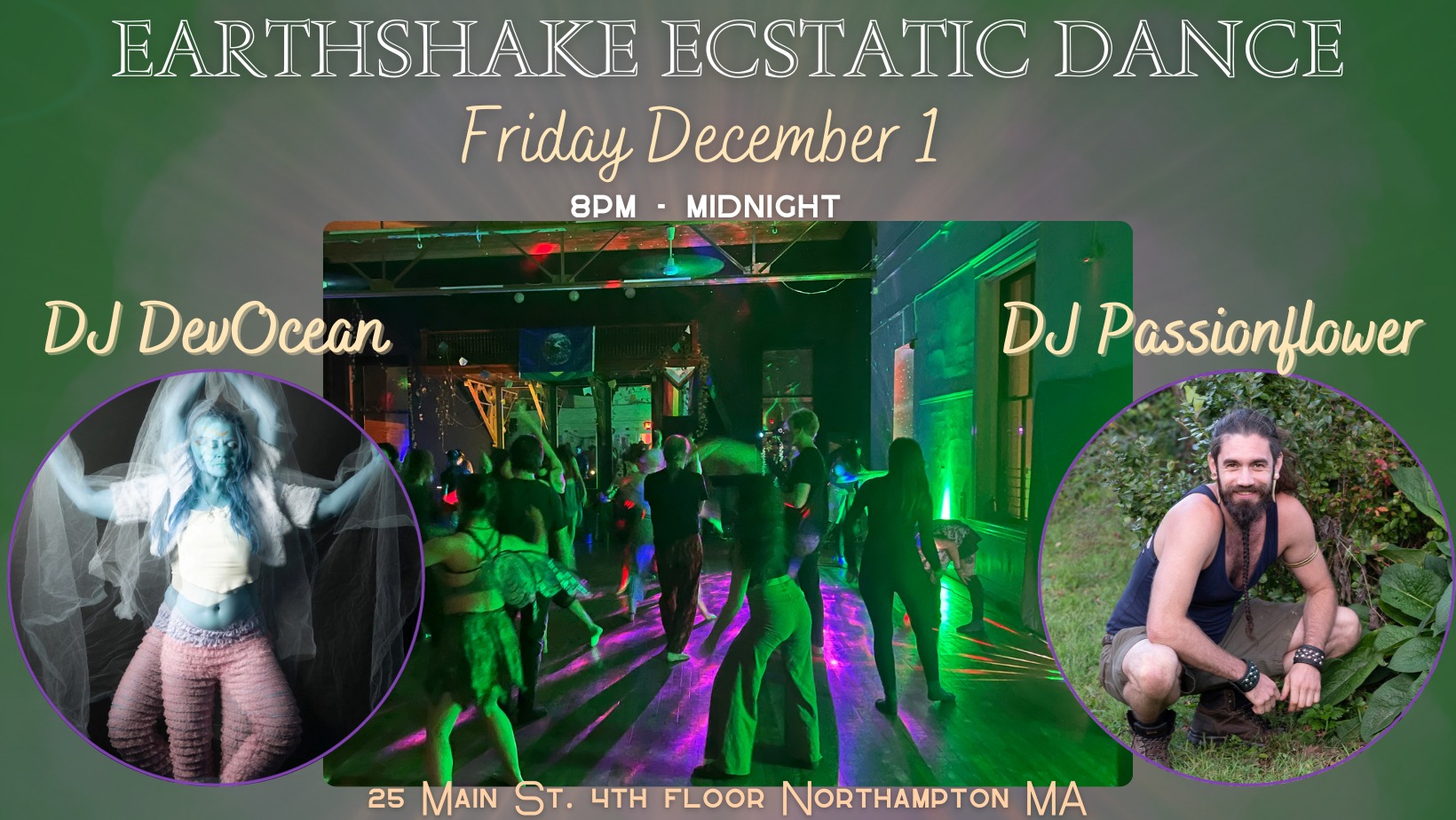 Earthshake Ecstatic Dance Dec 1 DevOcean + Passionflower