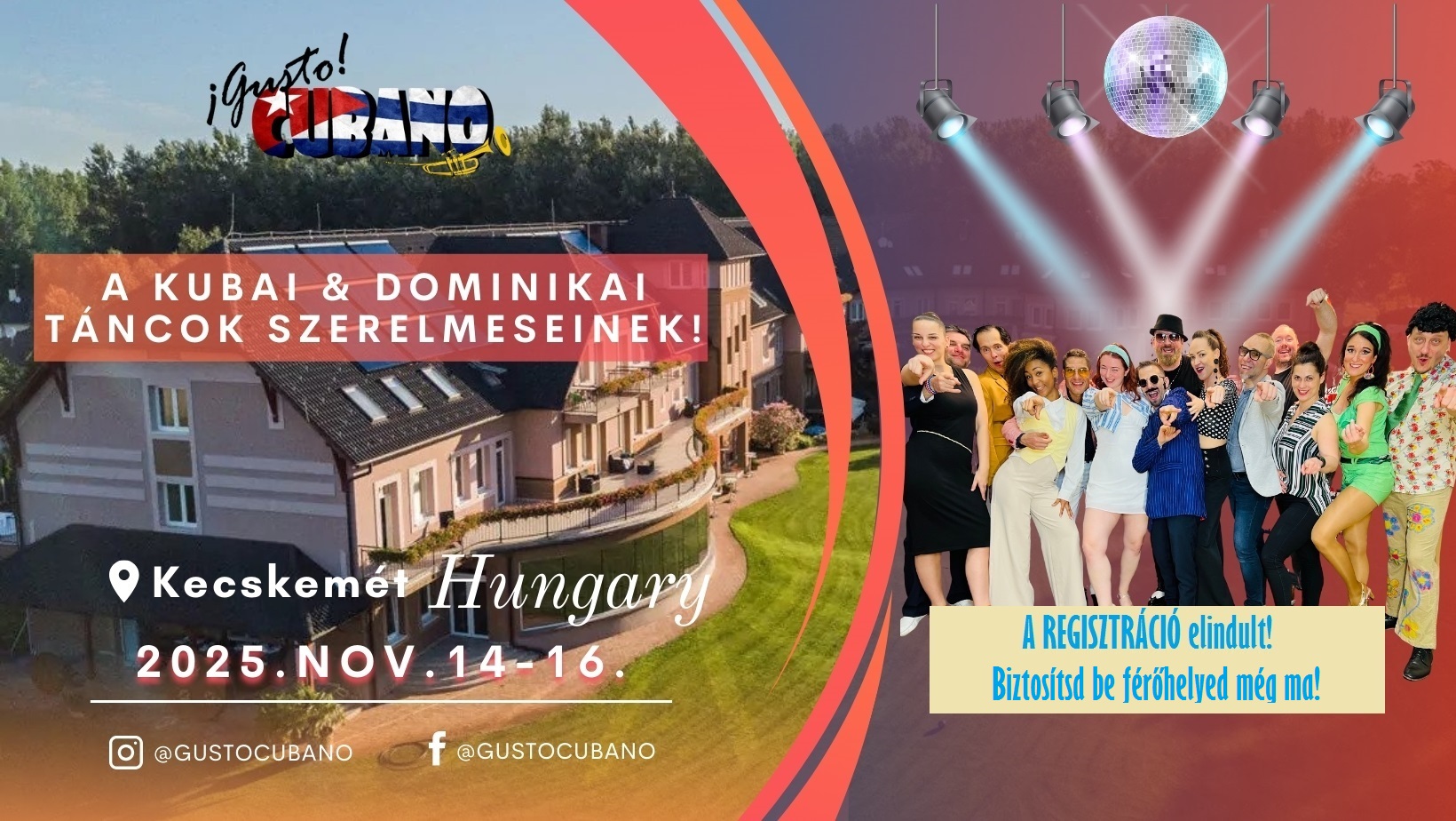 ¡Gusto Cubano! 2025 Kecskemét, salsa & bachata weekender festival (3-teremben, 3-szinten)