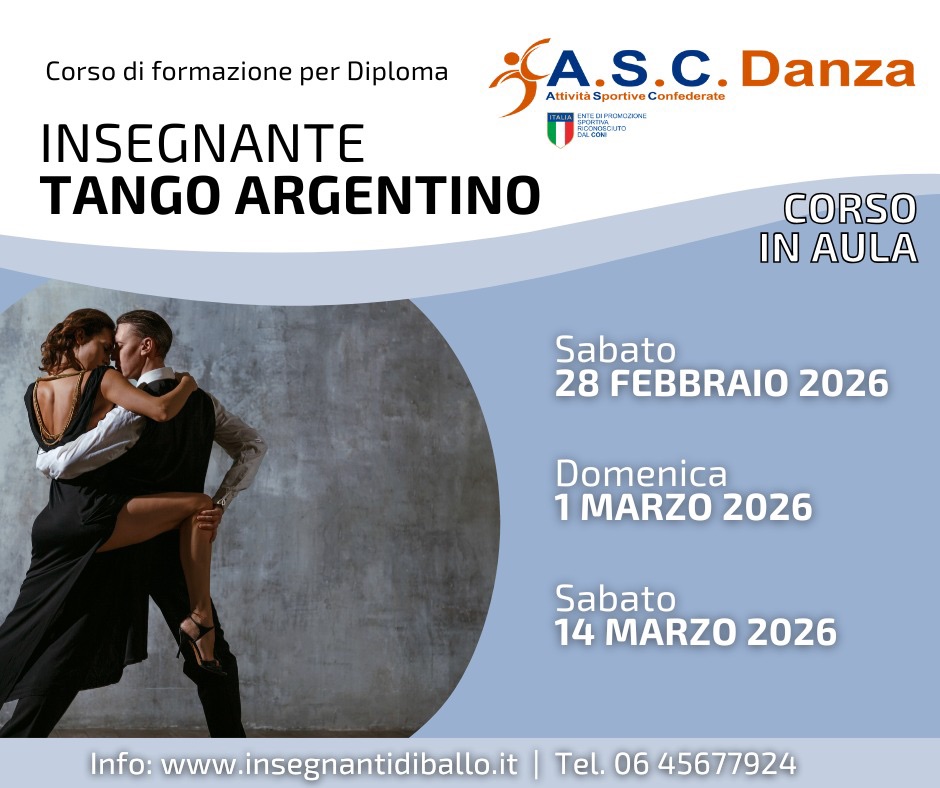 Corso per Diploma Insegnante di Tango Argentino