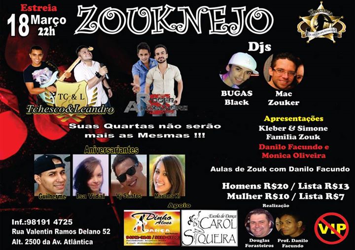 LISTA ENCERRADA!!! INAUGURAÇÃO!!! ZoukNejo no FORASTEIROS todas as Quartas!!!