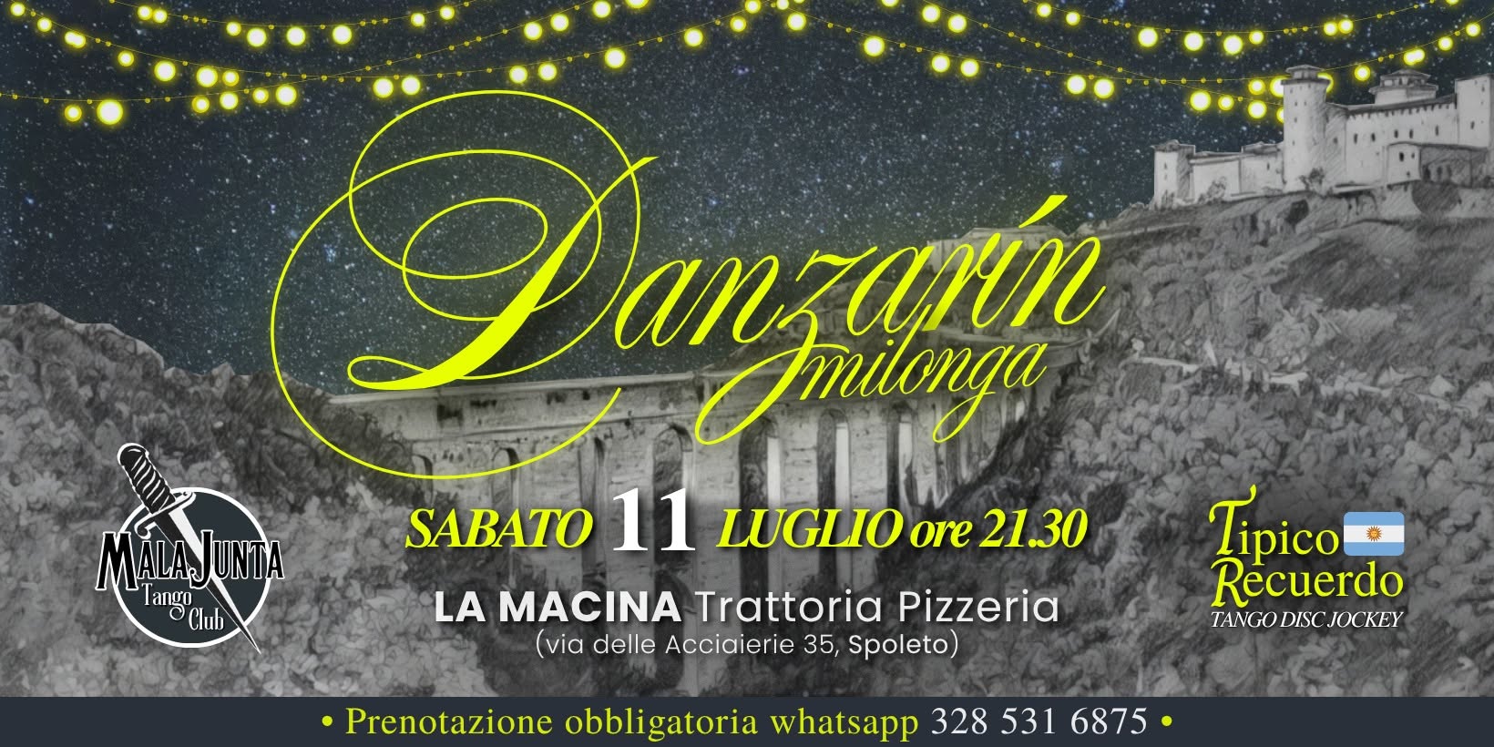 Danzarรญn Milonga โข 11 Luglio โข Spoleto