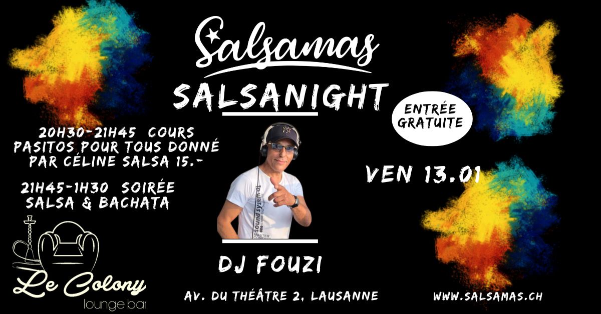 Salsanight vendredi 13 & cours pasitos pour tous au Colony Bar avec Salsamas
