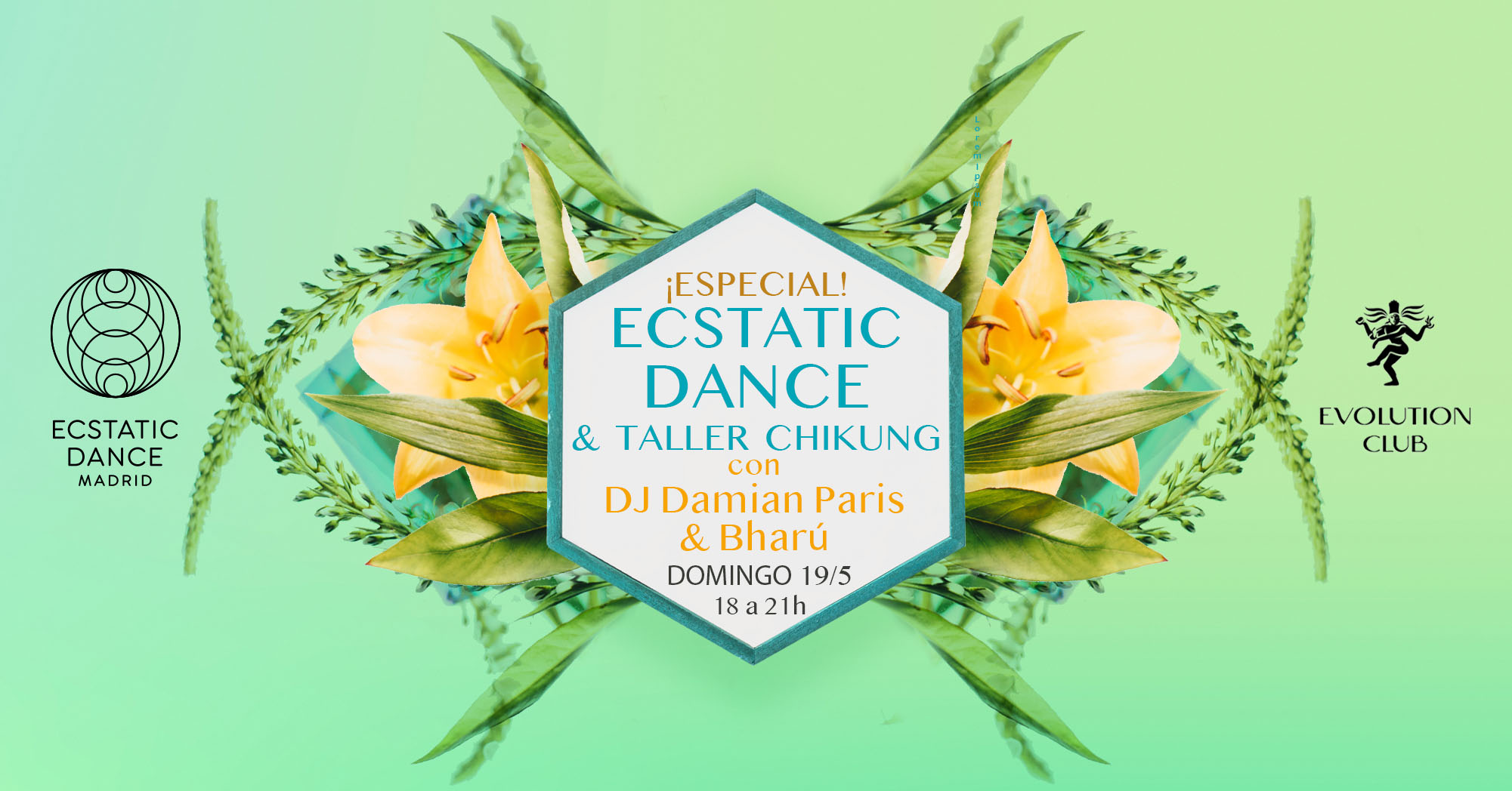 Ecstatic Dance Madrid con Damian Paris y Chikung masterclass con Bharú