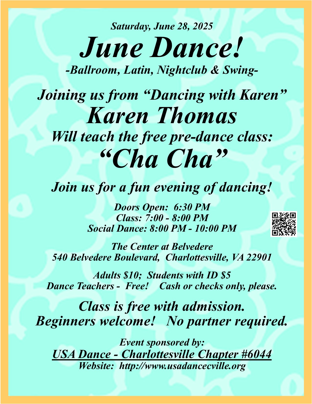June 2025 Dance and Cha Cha Class - USA Dance Charlottesville