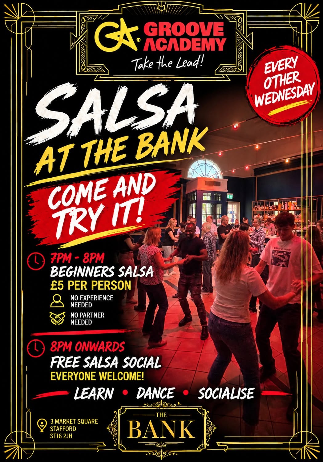 π Beginners Salsa at The Bank Come & Try It! (Plus FREE social dancing!)