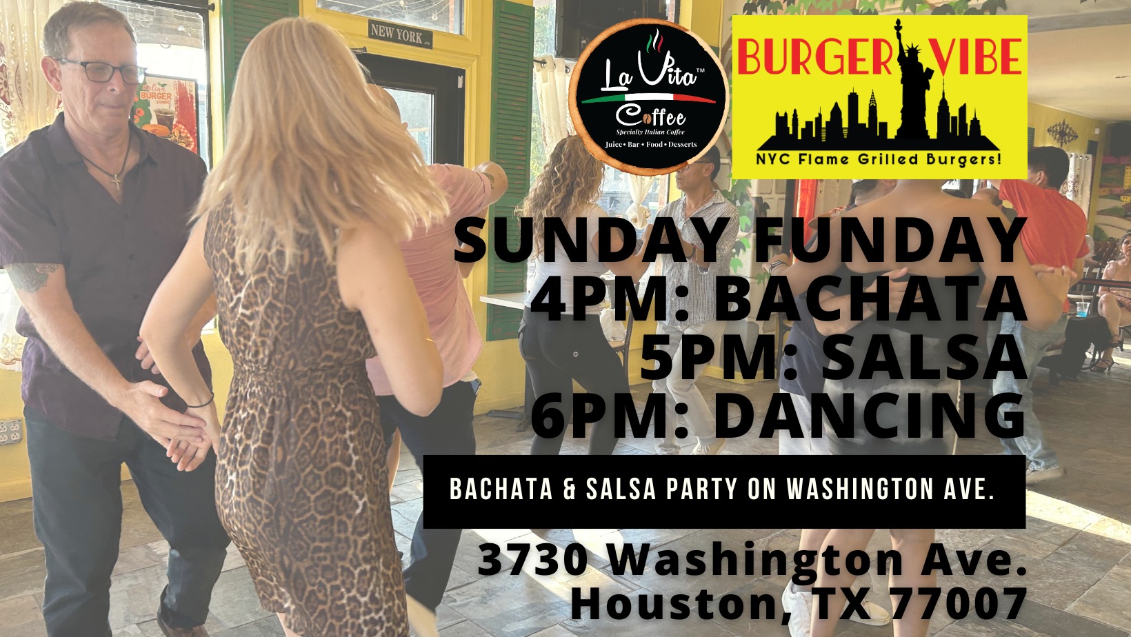 Sunday - Bachata & Salsa On Washington Ave. (Heights Area)