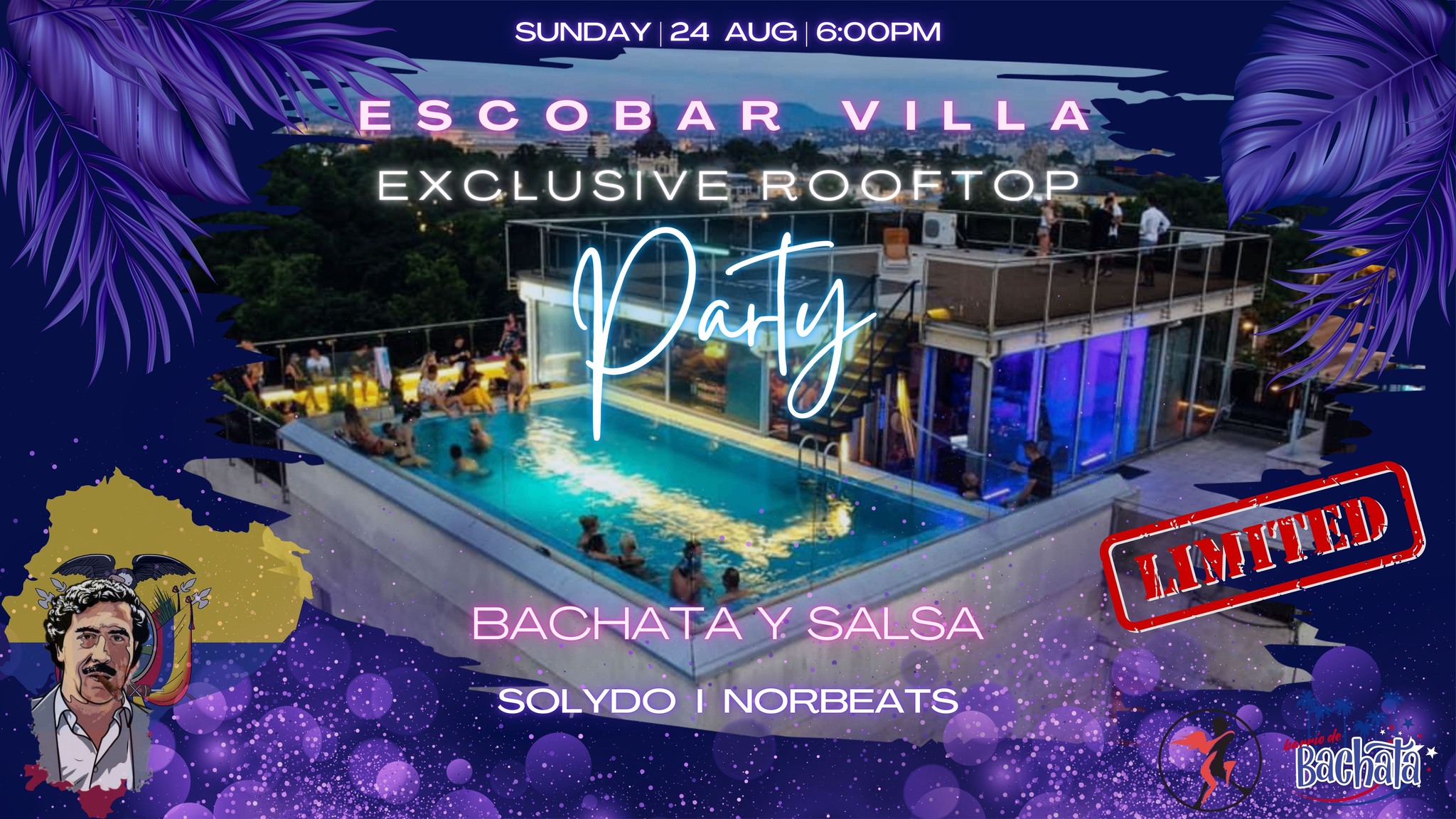 Escobar Villa Exclusive Rooftop Party (Bachata y Salsa)đđșđđ„