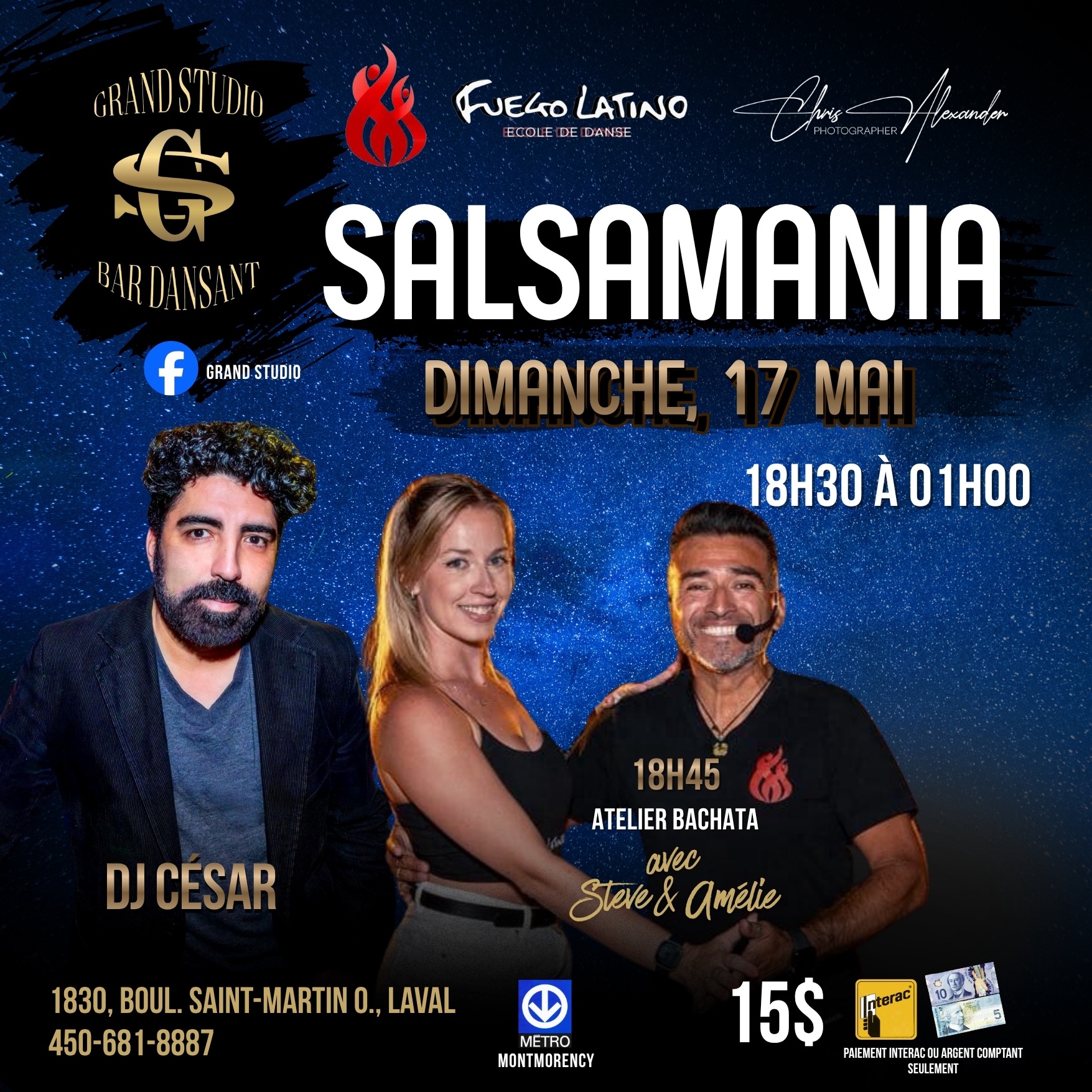 Danse Latine - Laval - SalsaMania - Dimanche 17 Mai