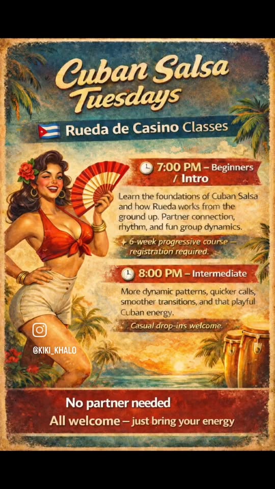 CUBAN SALSA (RUEDA) NEW 6 week courses commencing 14th A[pril