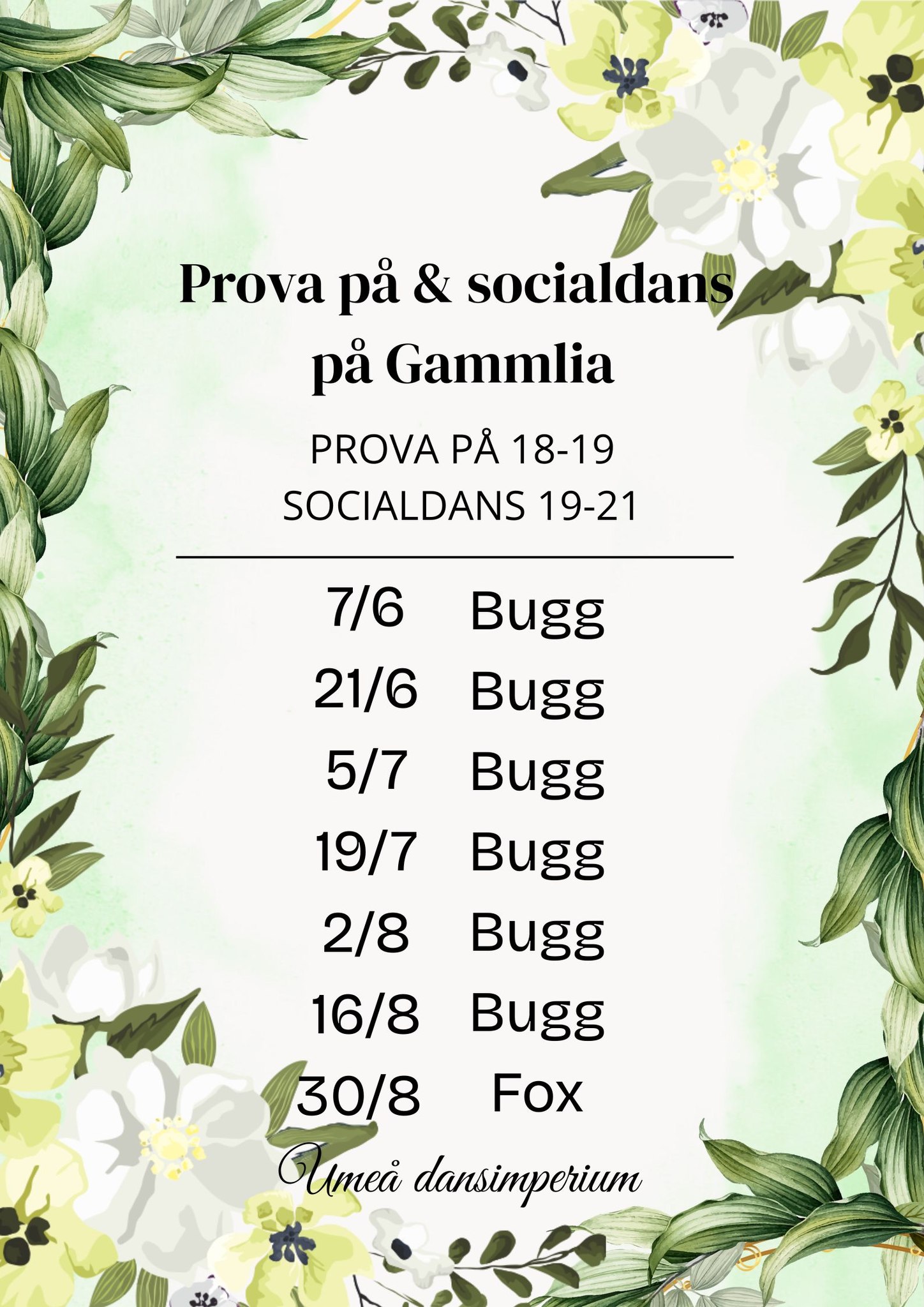 Prova på bugg och socialdans